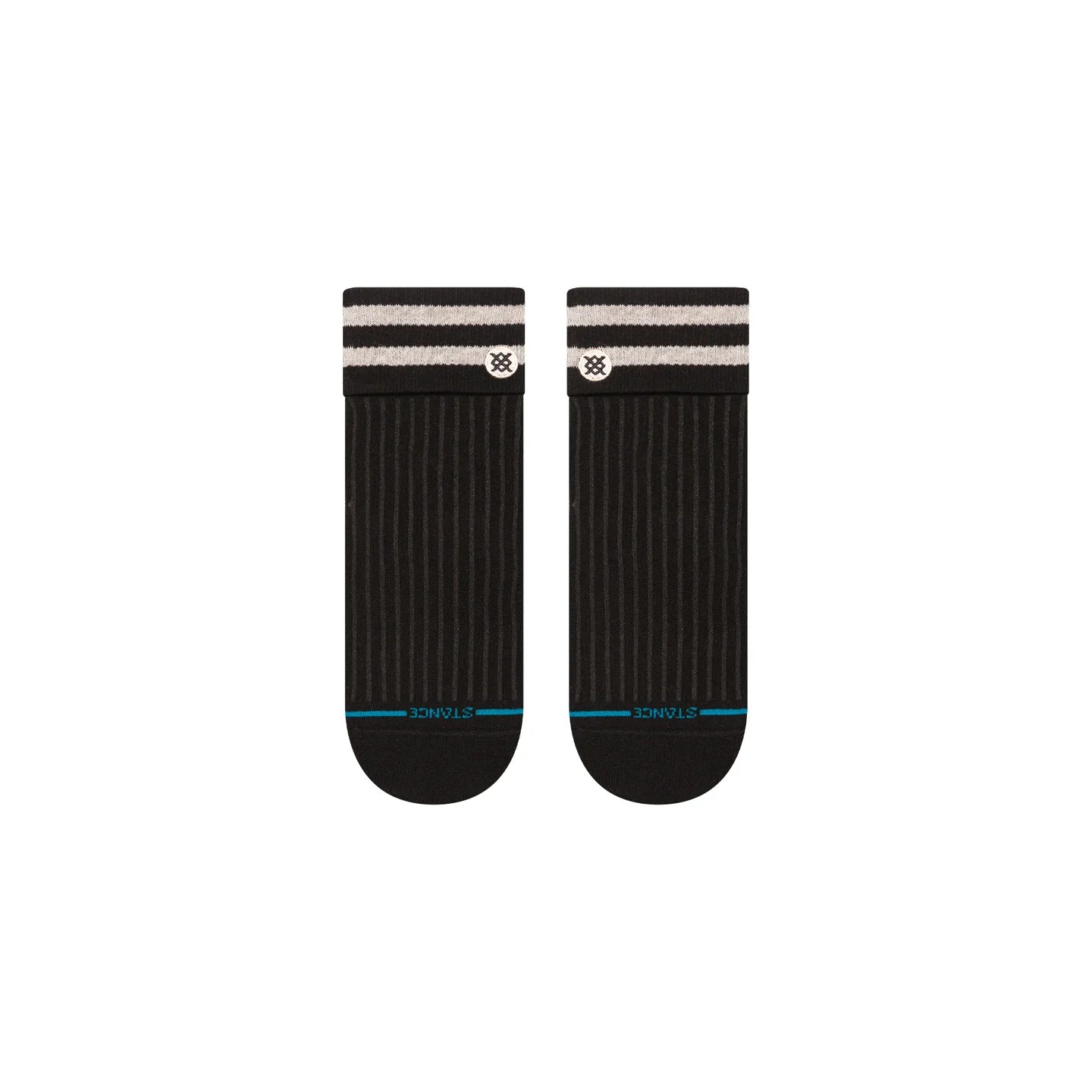 Womens Roll Cuff Quarter Socks - Black