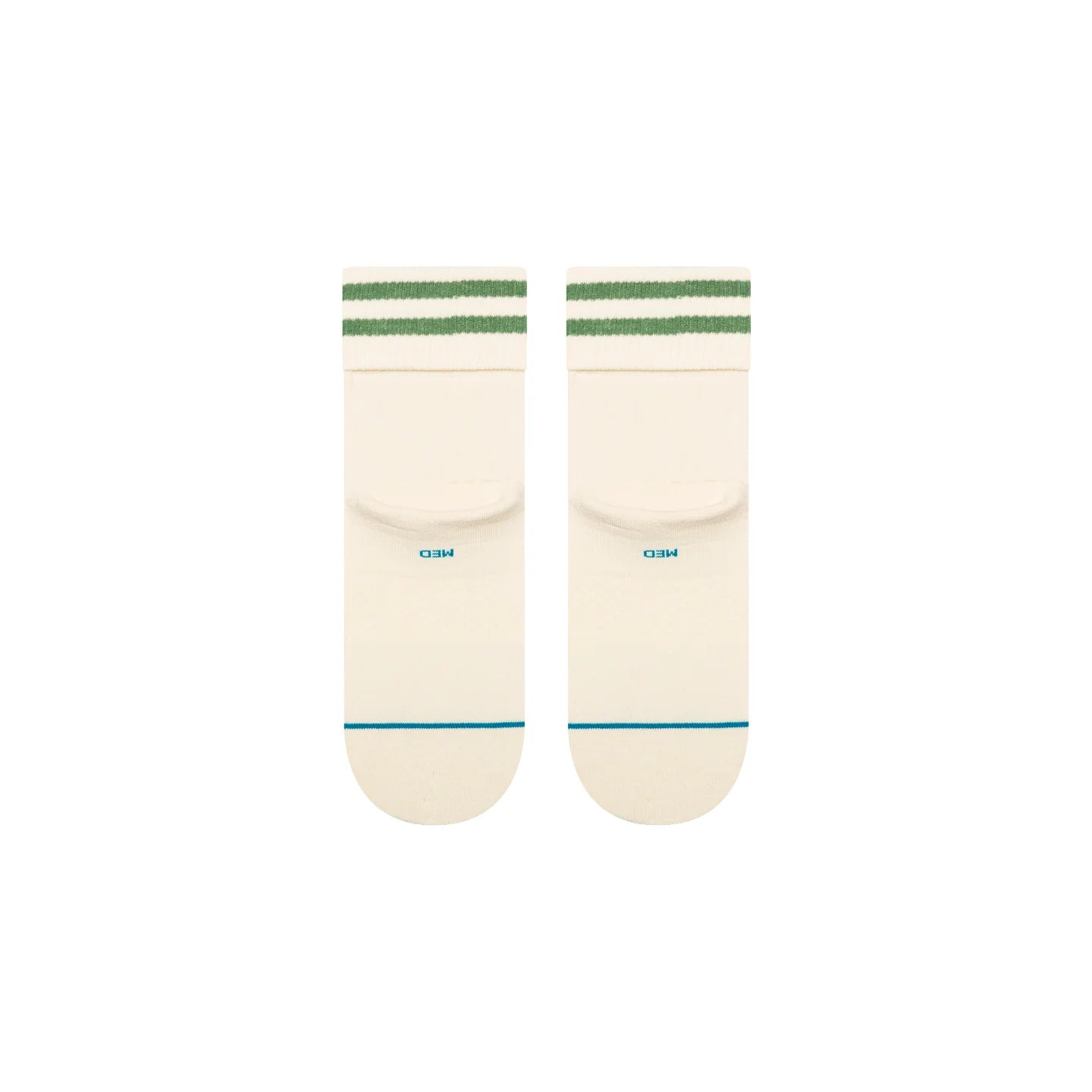 Womens Roll Cuff Quarter Socks - Green