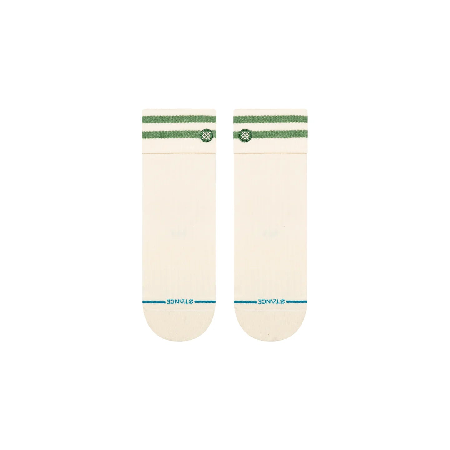 Womens Roll Cuff Quarter Socks - Green