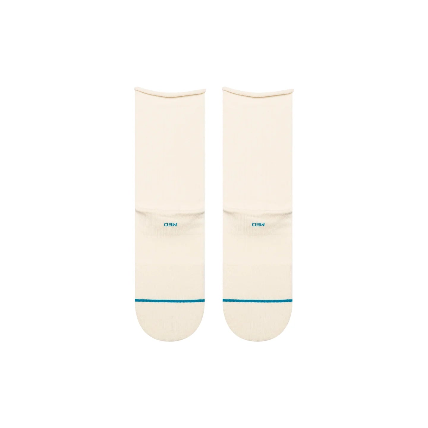 Womens Rolled Cuff Quarter Socks - Ivory