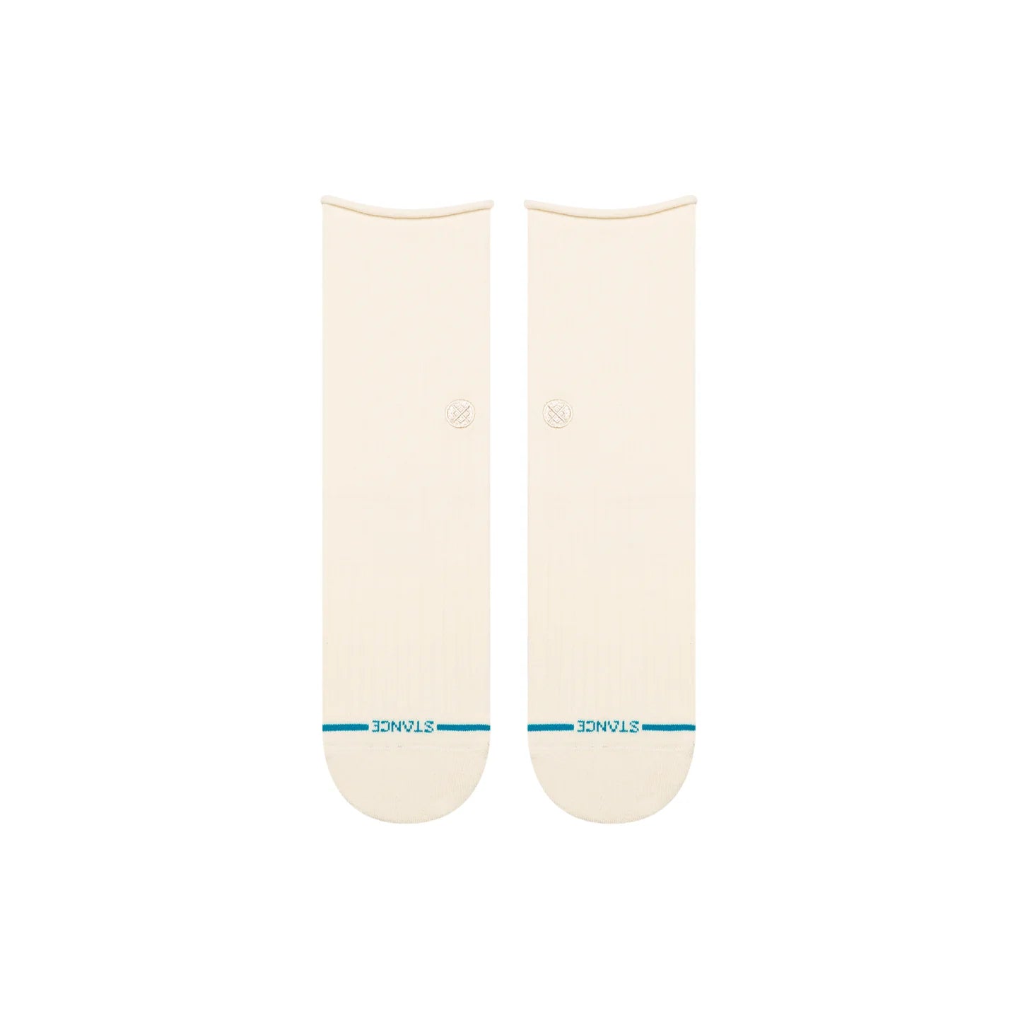 Womens Rolled Cuff Quarter Socks - Ivory