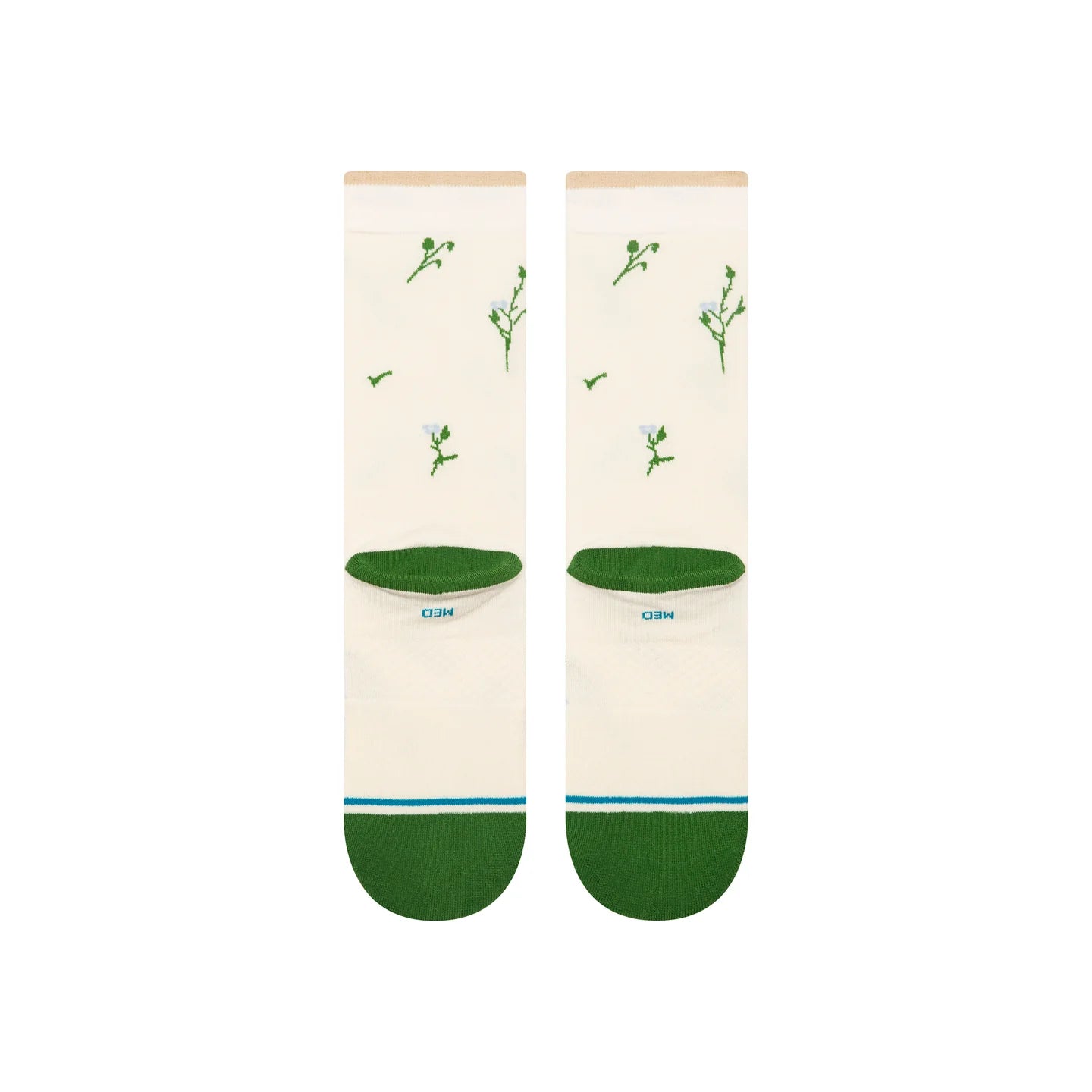 Womens Wildflower Crew Socks - Ivory