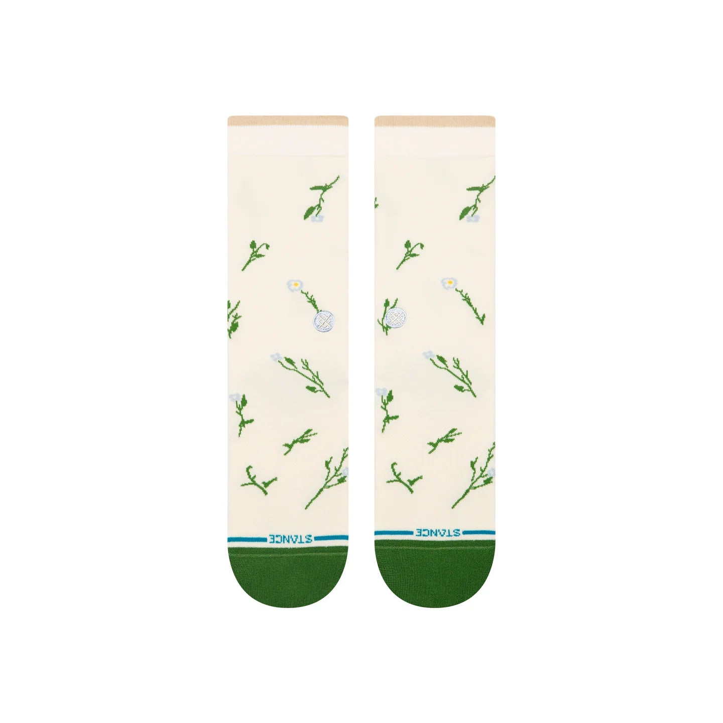Womens Wildflower Crew Socks - Ivory