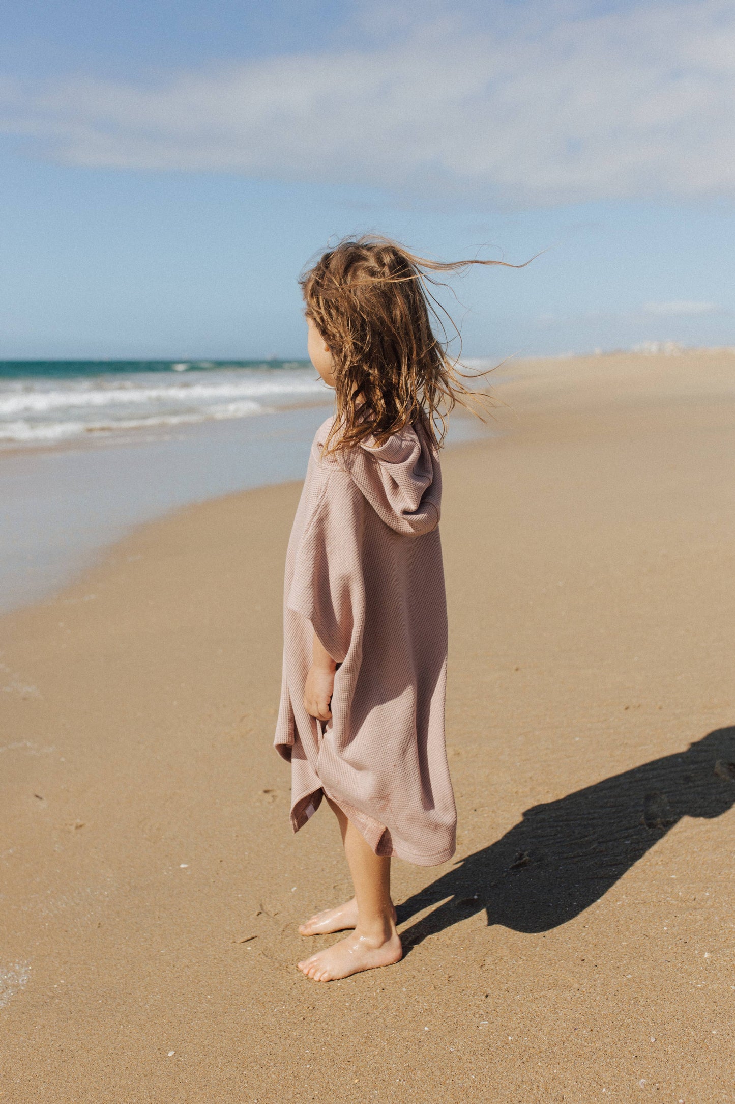 Kids Waffle Beach Poncho