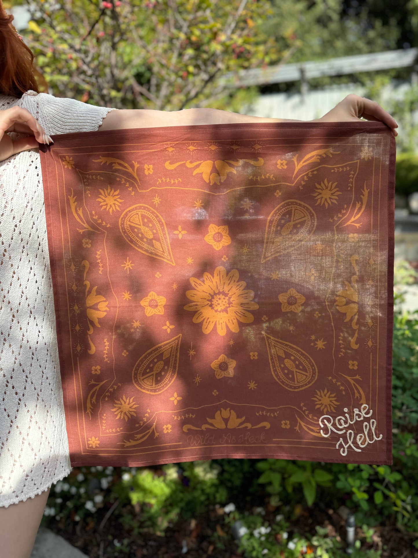 Raise Hell Bandana (organic cotton, wild rag, western style)