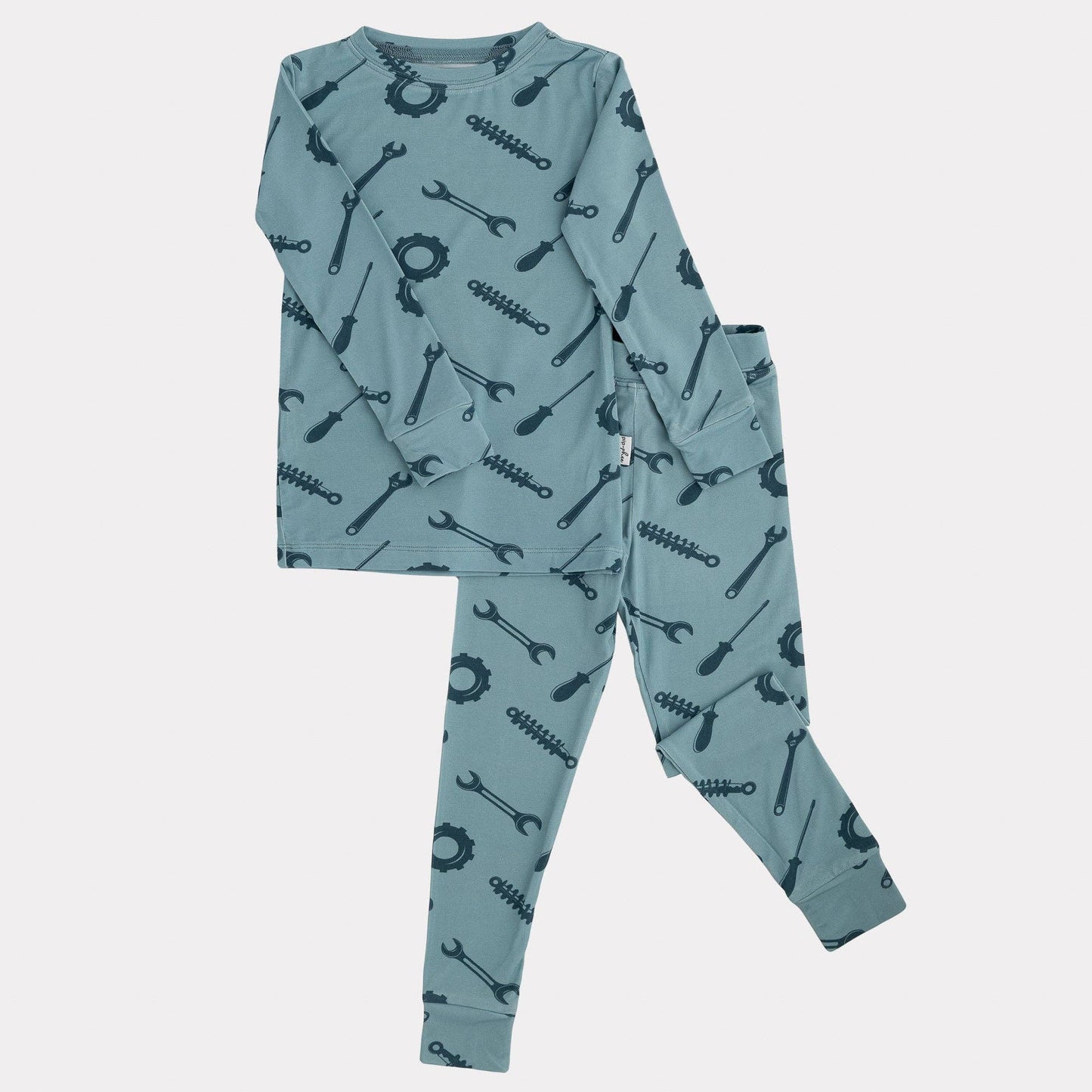 2 Piece Bamboo Sets - Blue Builder, Peach Smiley, Aqua Tools