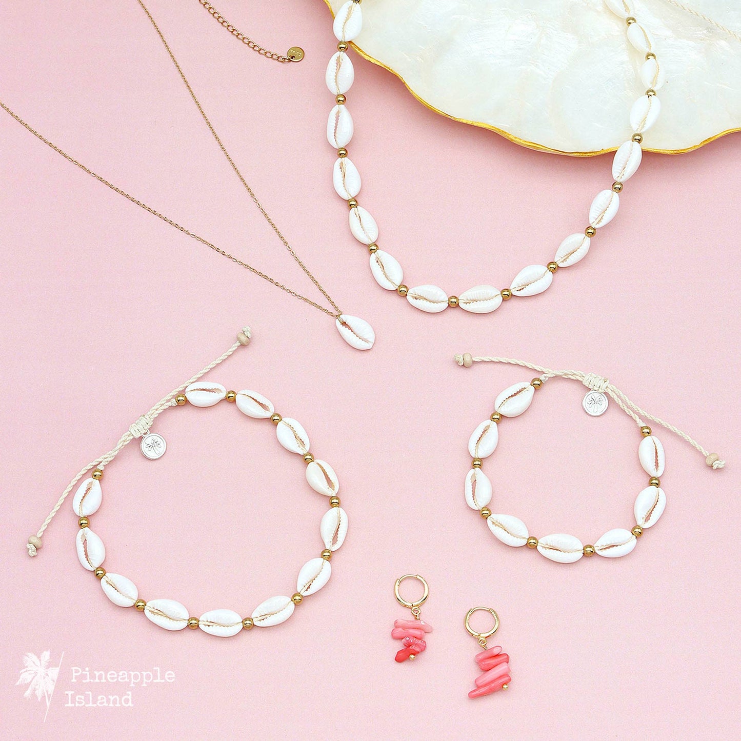 Hideaways Cowrie Shell Necklace by Pineapple Island, Giada Collection
