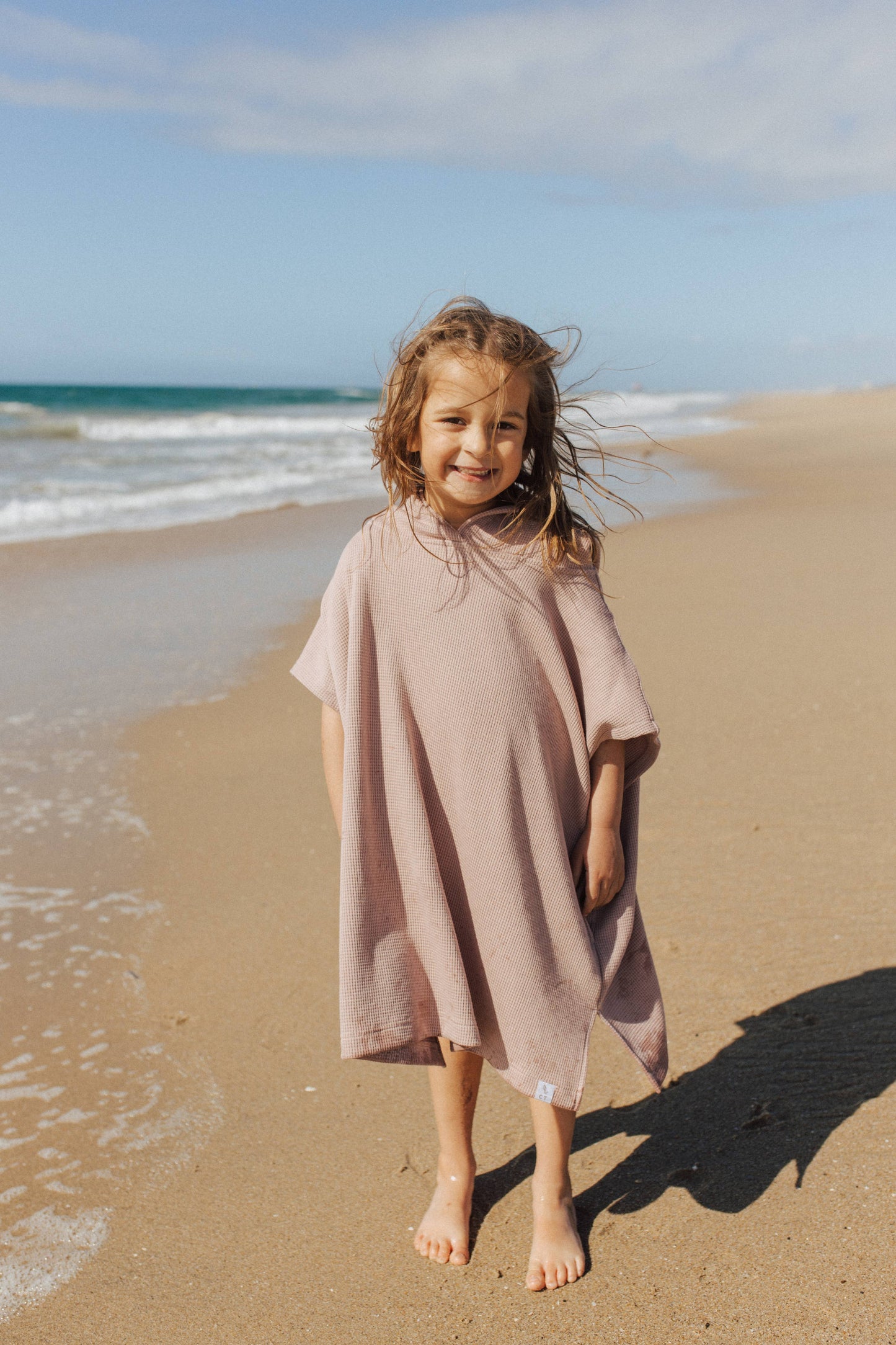Kids Waffle Beach Poncho
