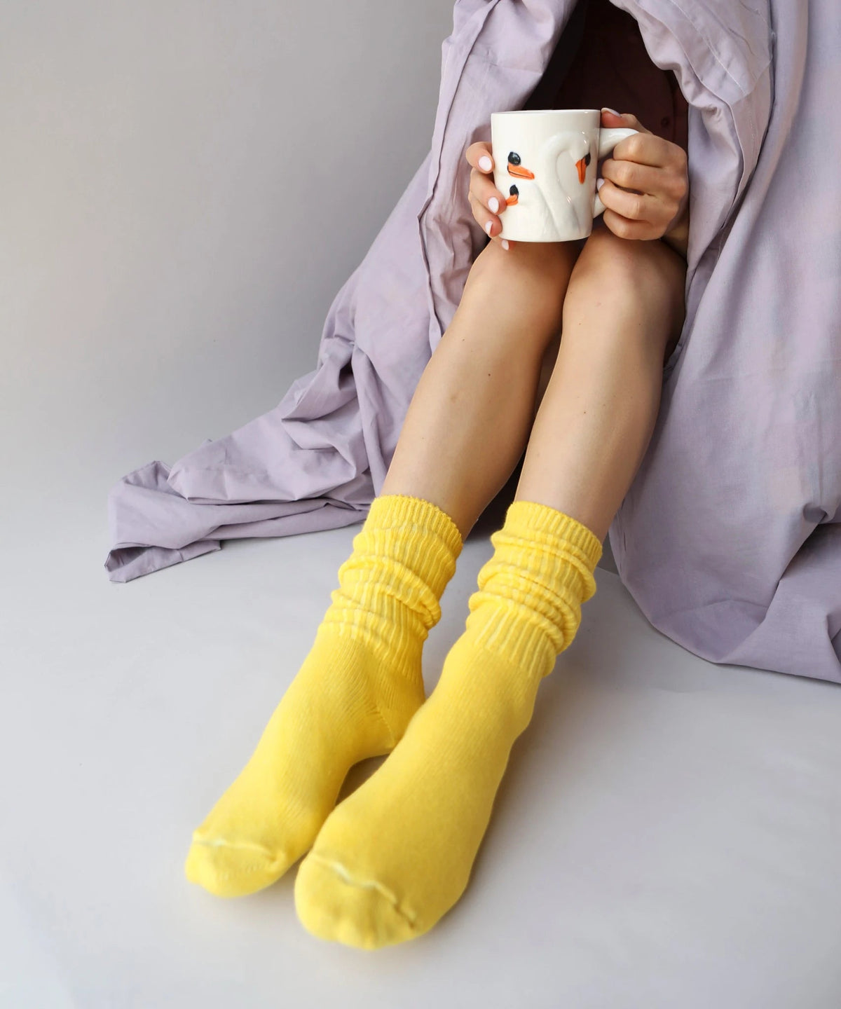 Dyed Cotton Socks - Dandelion Yellow