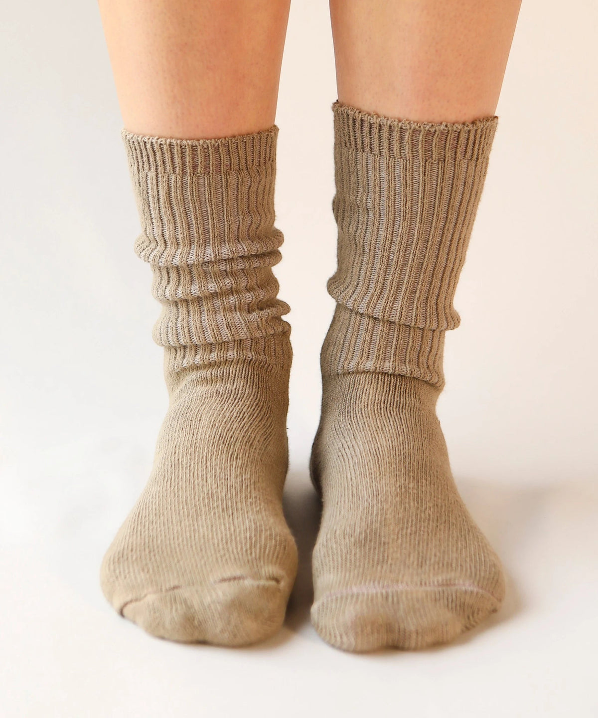 Dyed Cotton Socks - Khaki