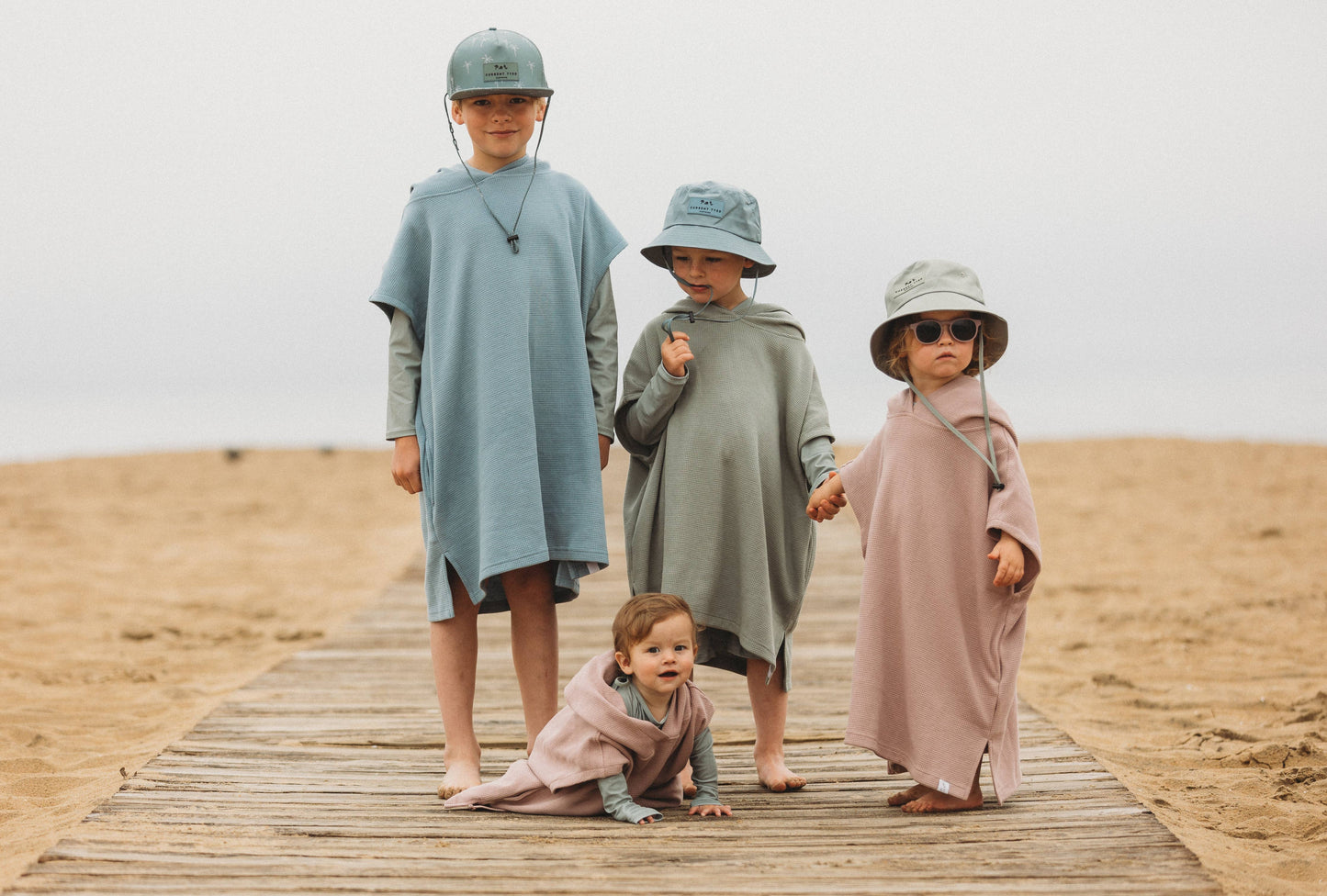 Kids Waffle Beach Poncho