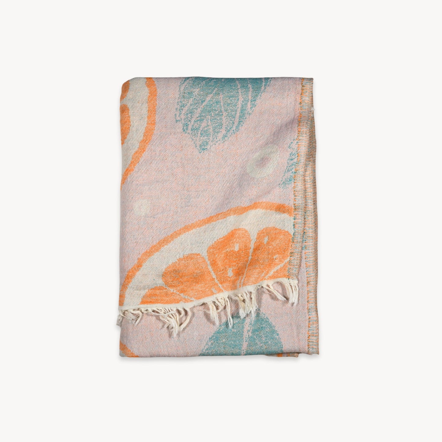 Turkish Cotton Towel - Orange and Leaf