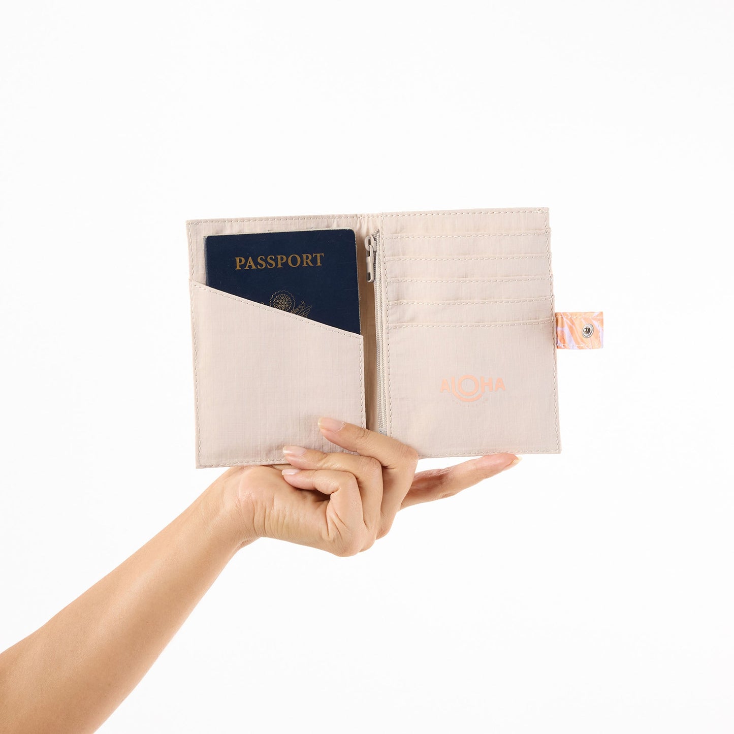Lei Stand Passport Holder - Peachy