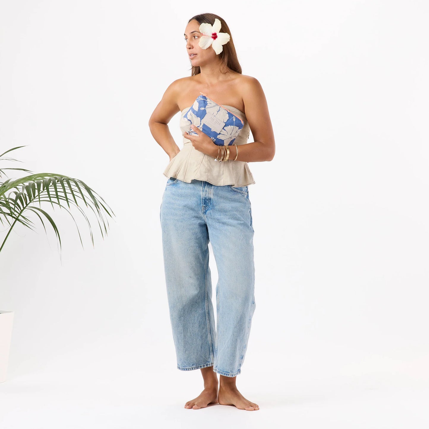 Salina Tiny Stripe Small Pouch – Navy