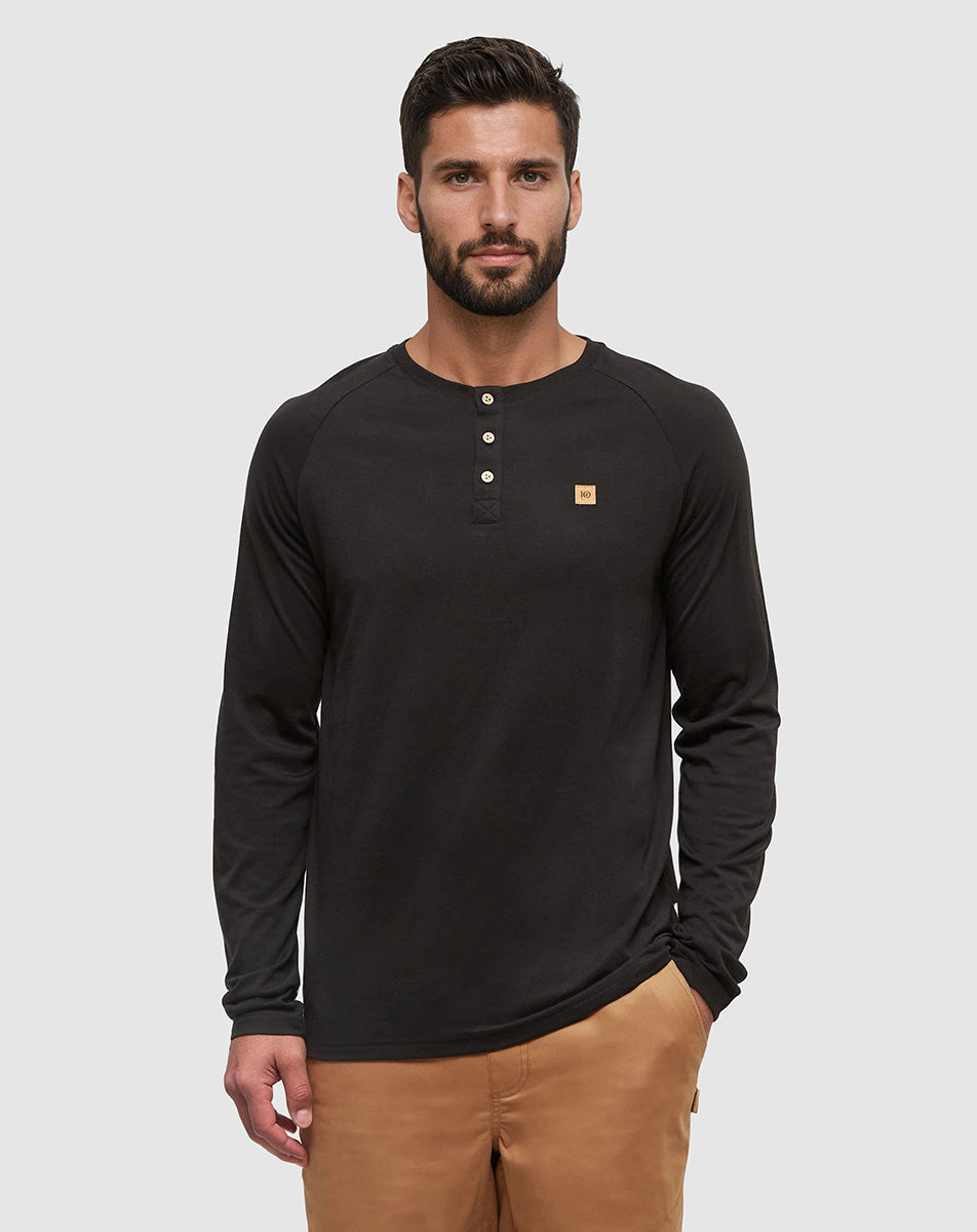 Baker Henley Longsleeve - Meteorite Black