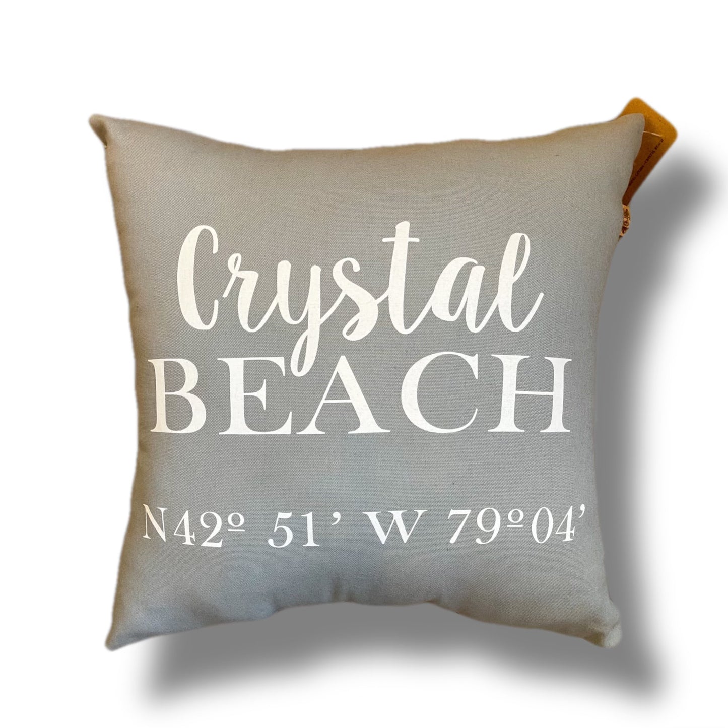 Crystal Beach Coordinates Pillow