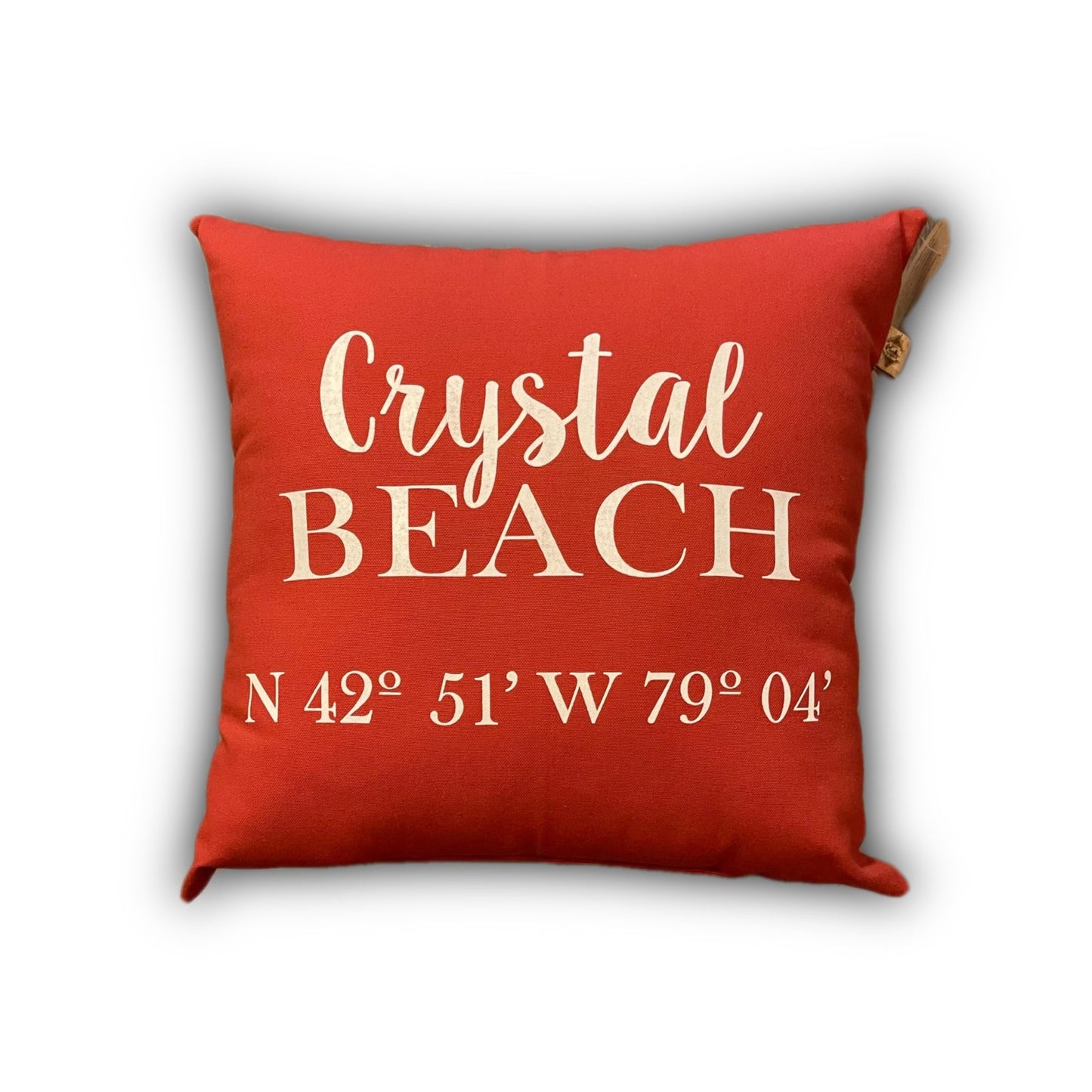 Crystal Beach Coordinates Pillow