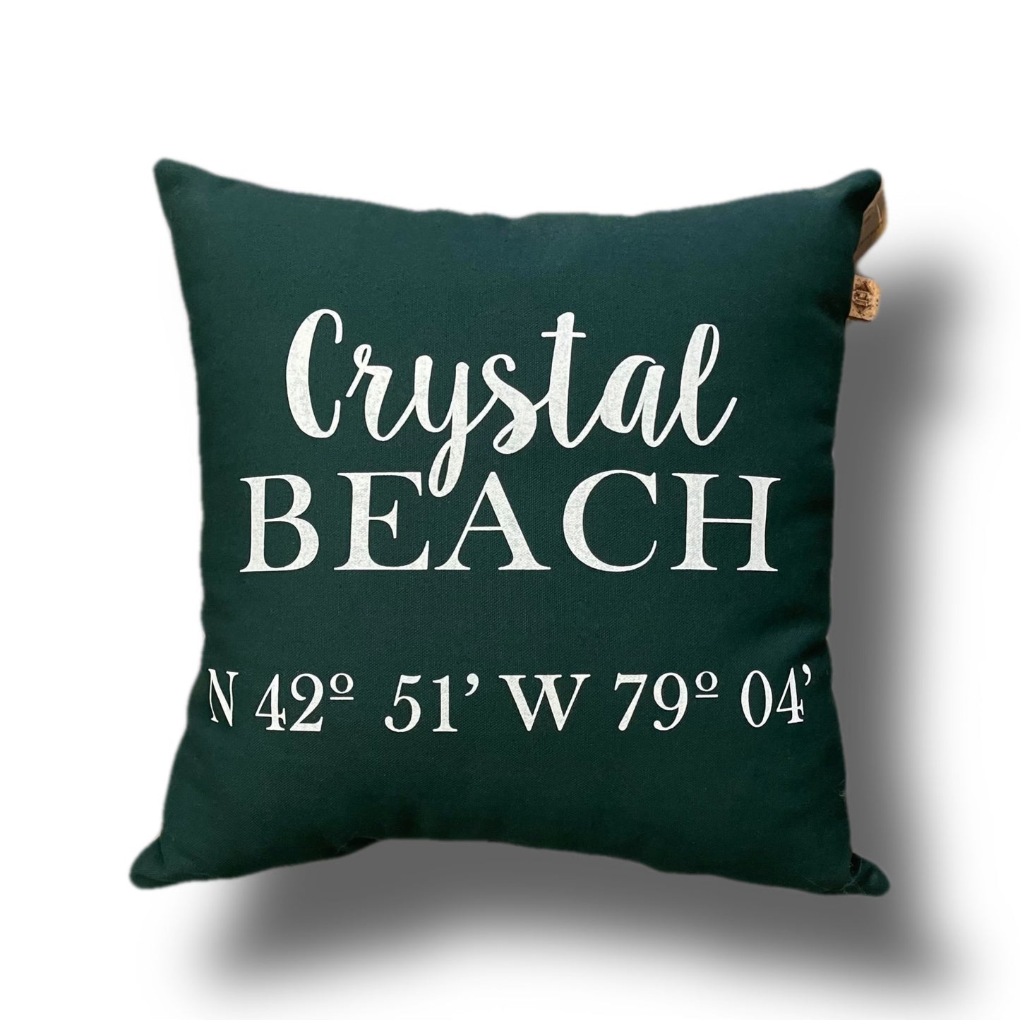 Crystal Beach Coordinates Pillow