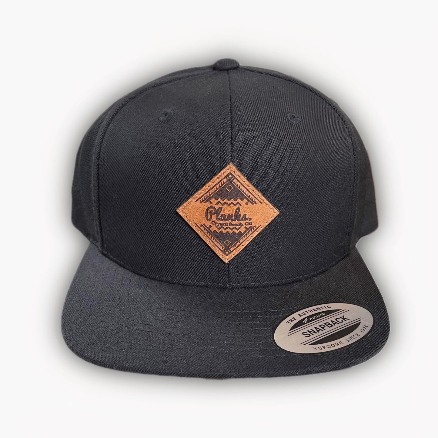Planks Genuine Leather Patch Snapback Hat