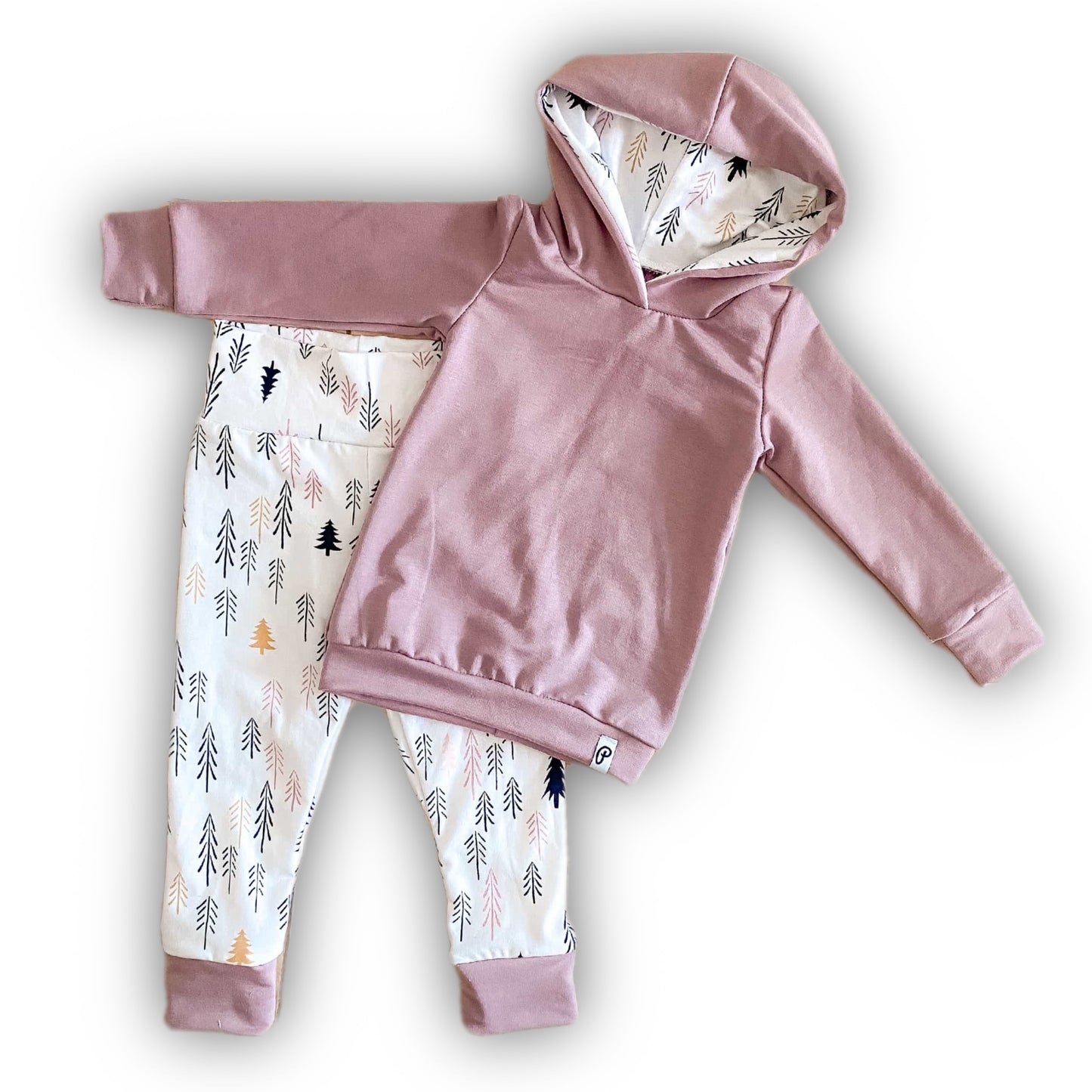 Baby/Kids Bamboo Hoodie and Pants Set - Lilac and Trees Print
