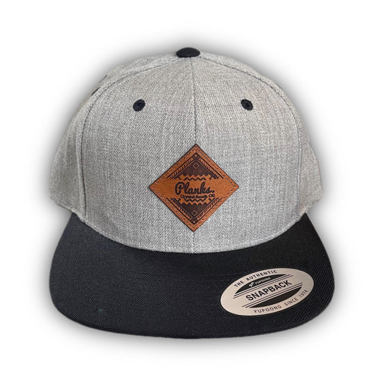 Planks Genuine Leather Patch Snapback Hat