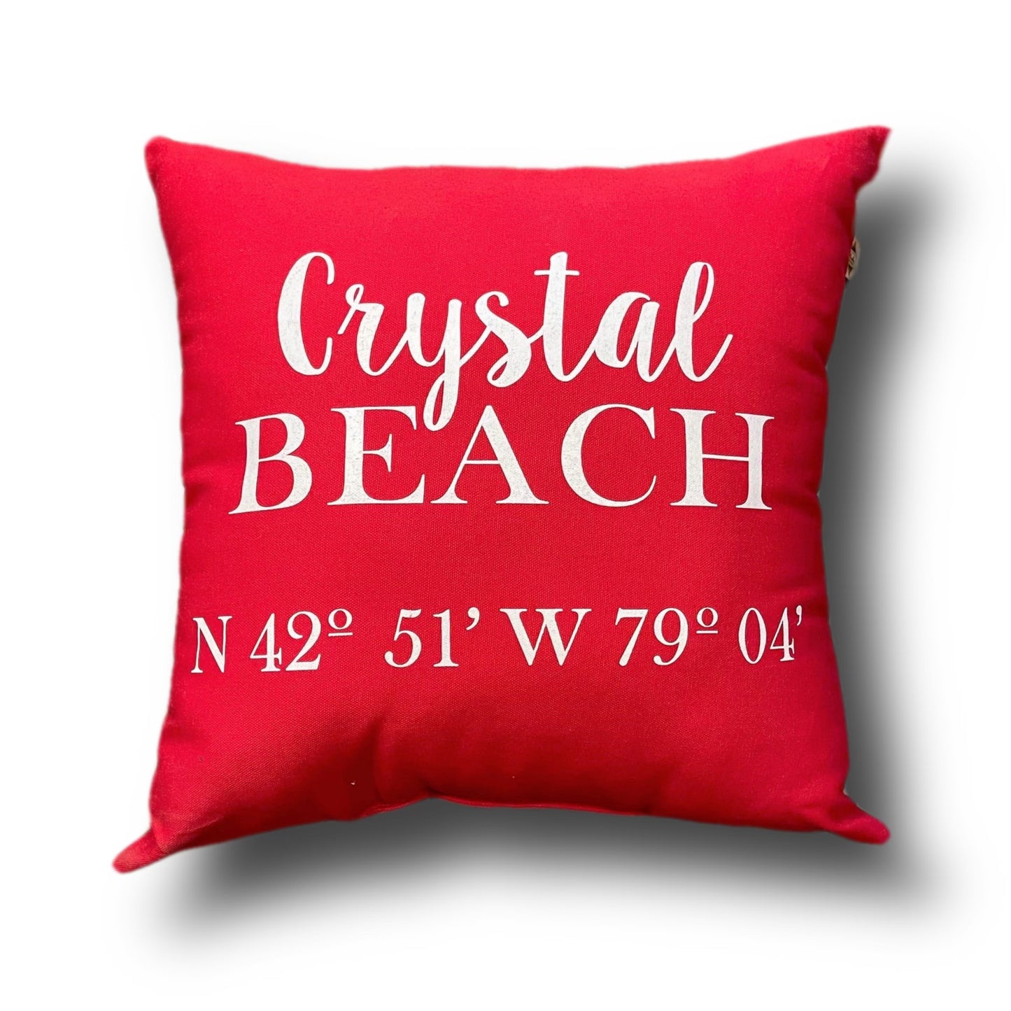 Crystal Beach Coordinates Pillow