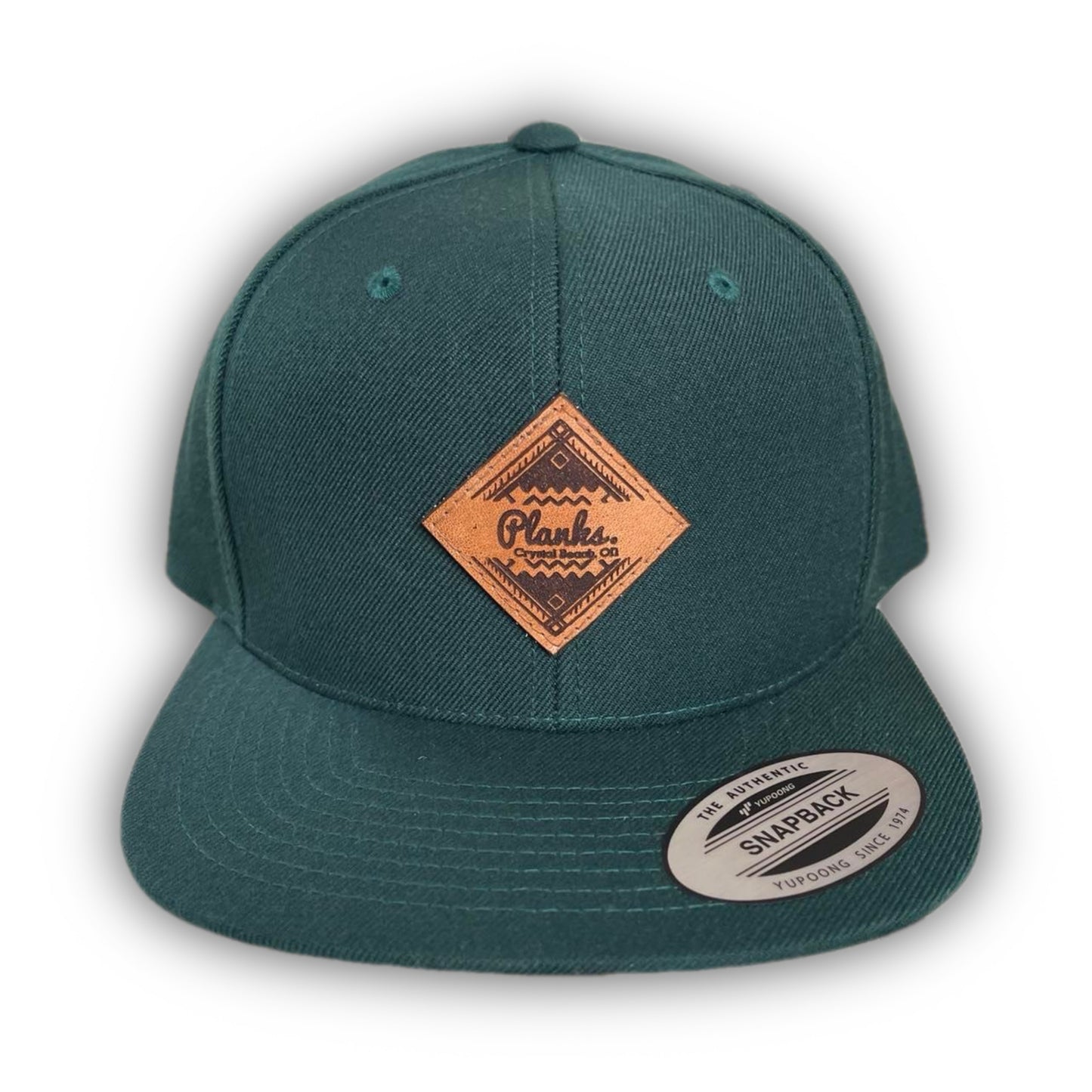 Planks Genuine Leather Patch Snapback Hat