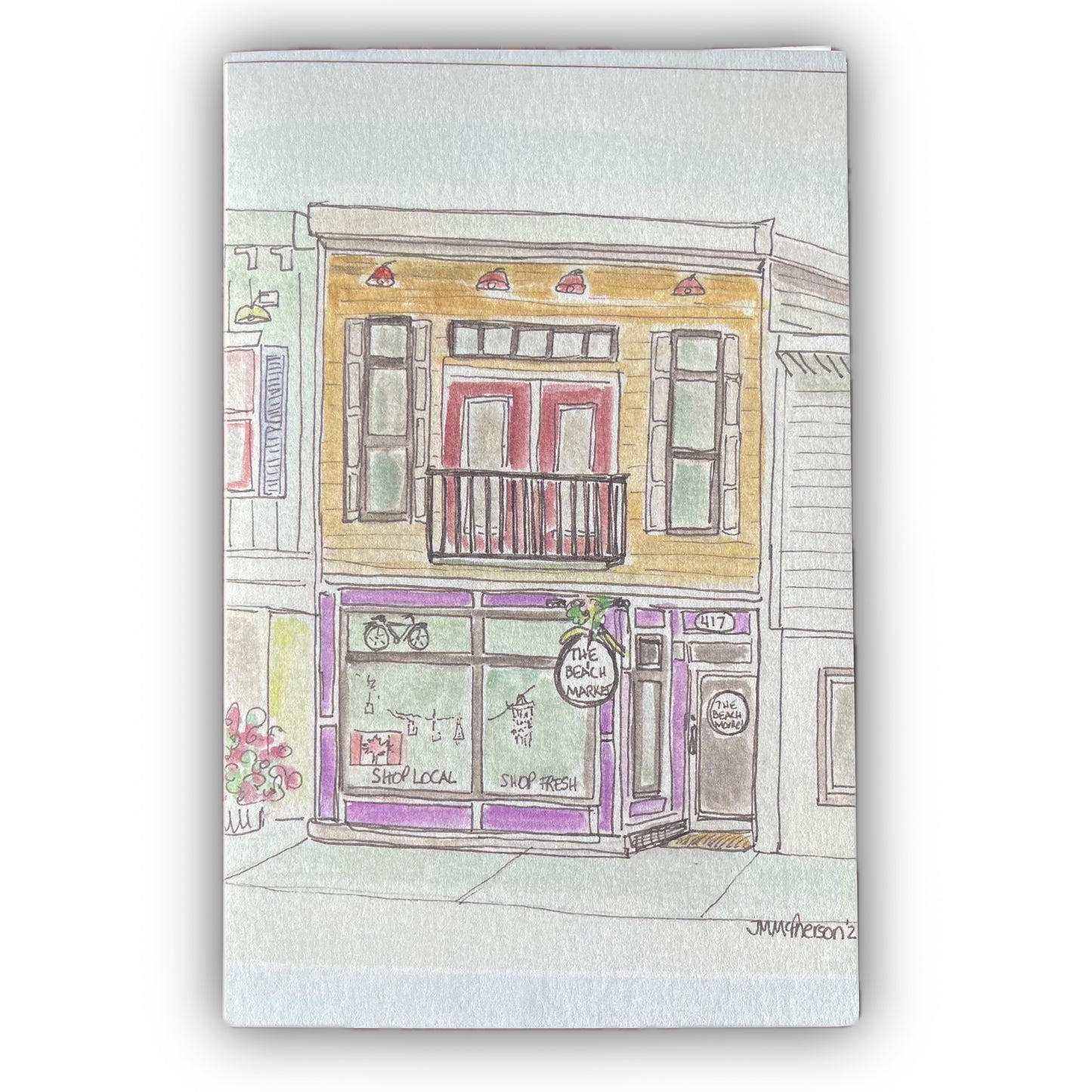 The Beach Market Storefront Greeting Card