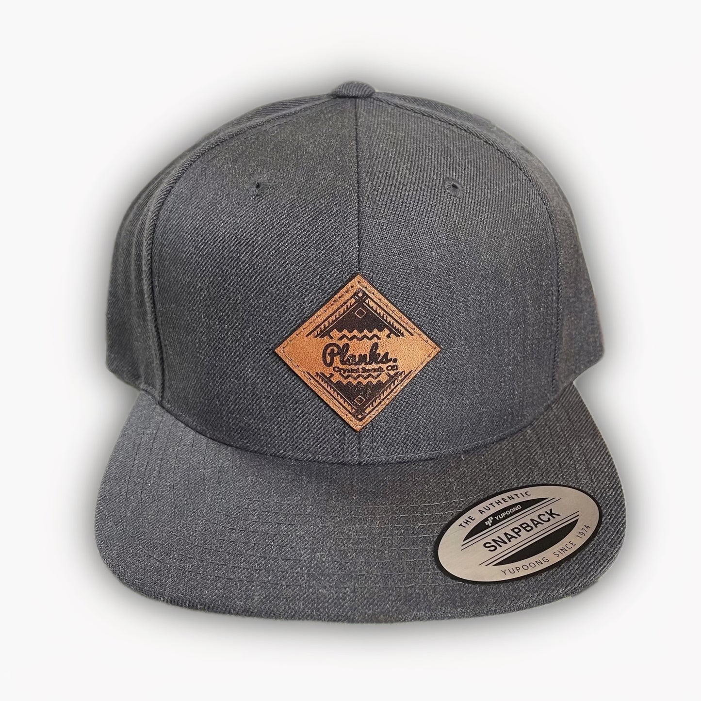 Planks Genuine Leather Patch Snapback Hat
