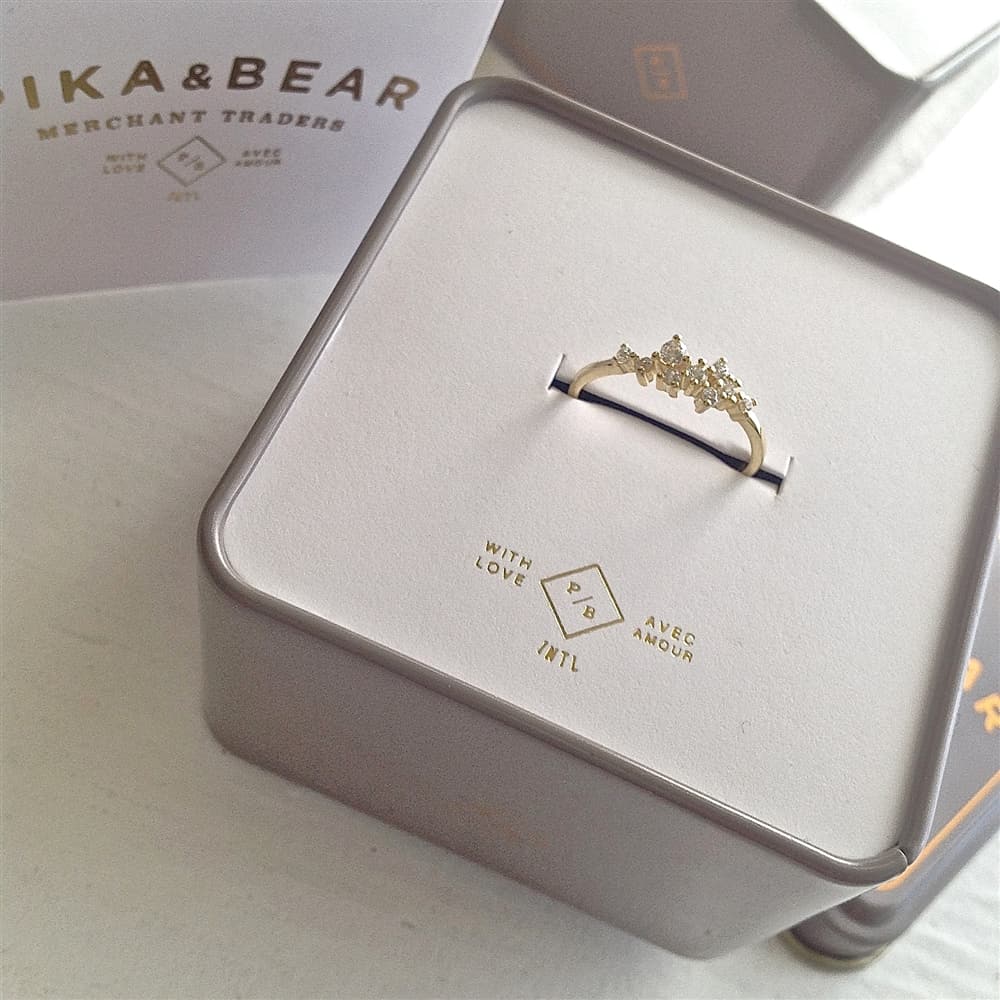 Andromeda Rhinestone Cluster Setting Ring In Vermeil