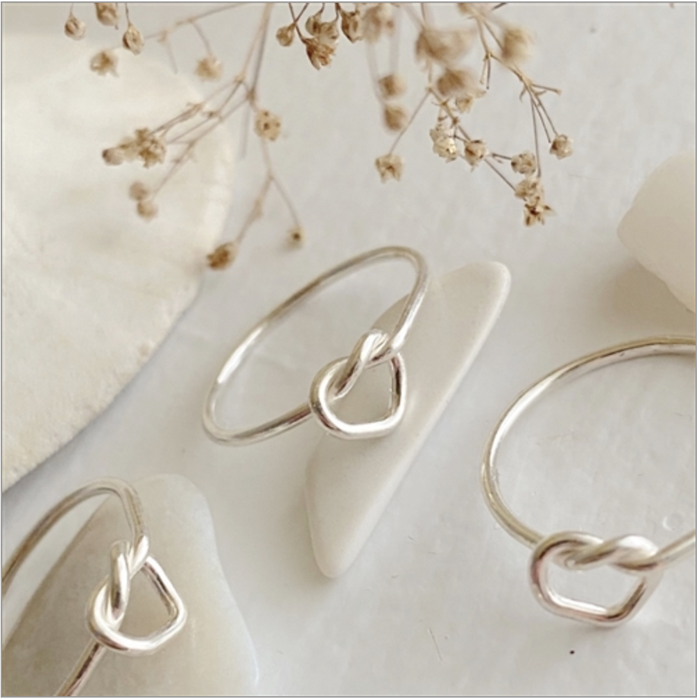 Atu Knotted Heart Ring in Sterling Silver