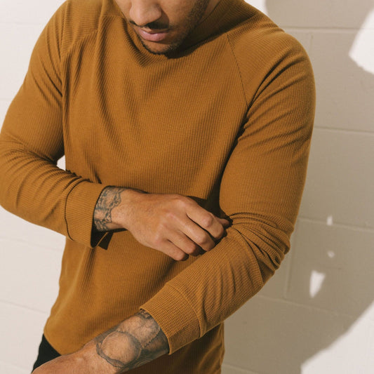 Ribbed Balta Raglan Crew - Copper