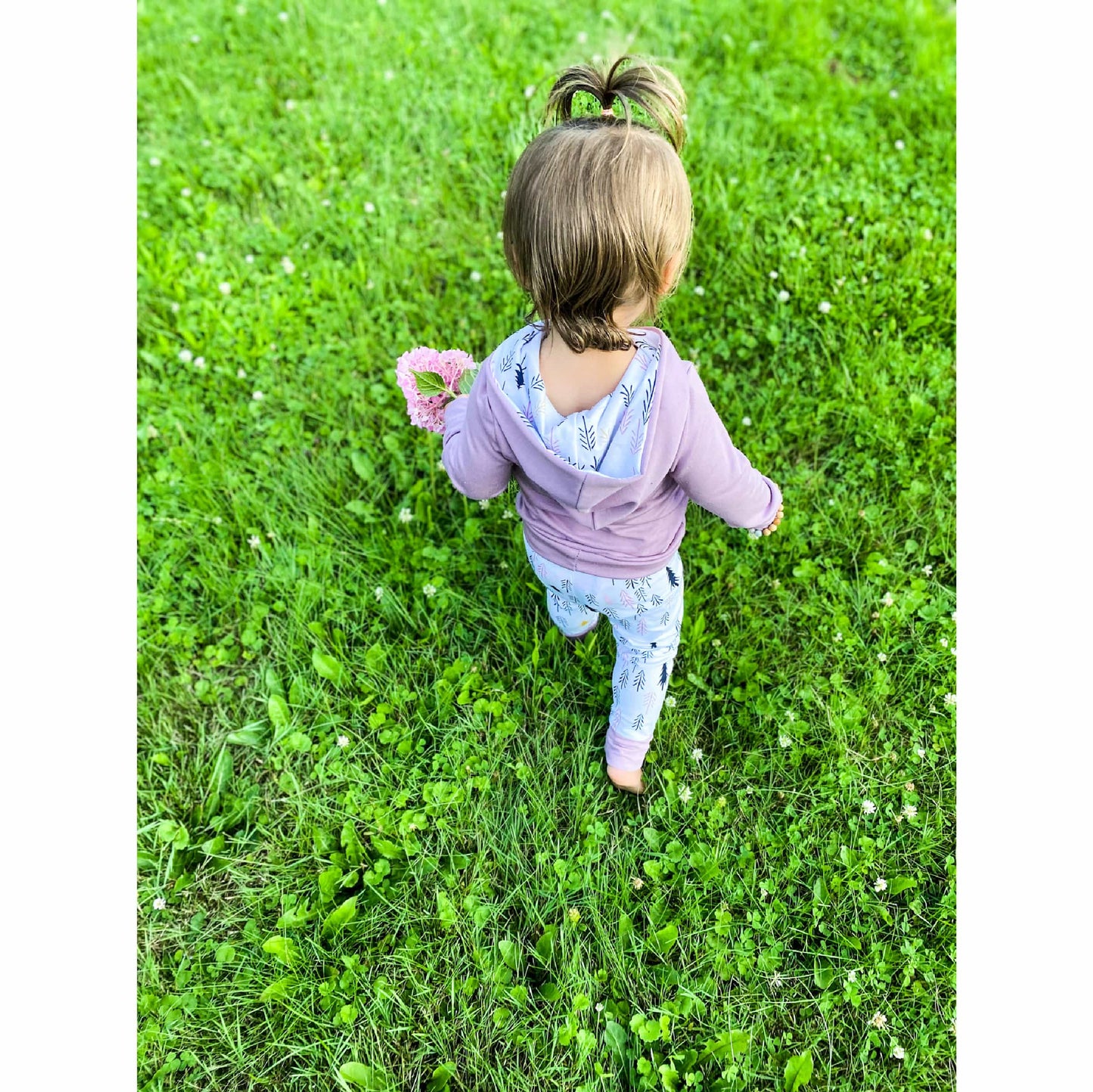 Baby/Kids Bamboo Hoodie and Pants Set - Lilac and Trees Print