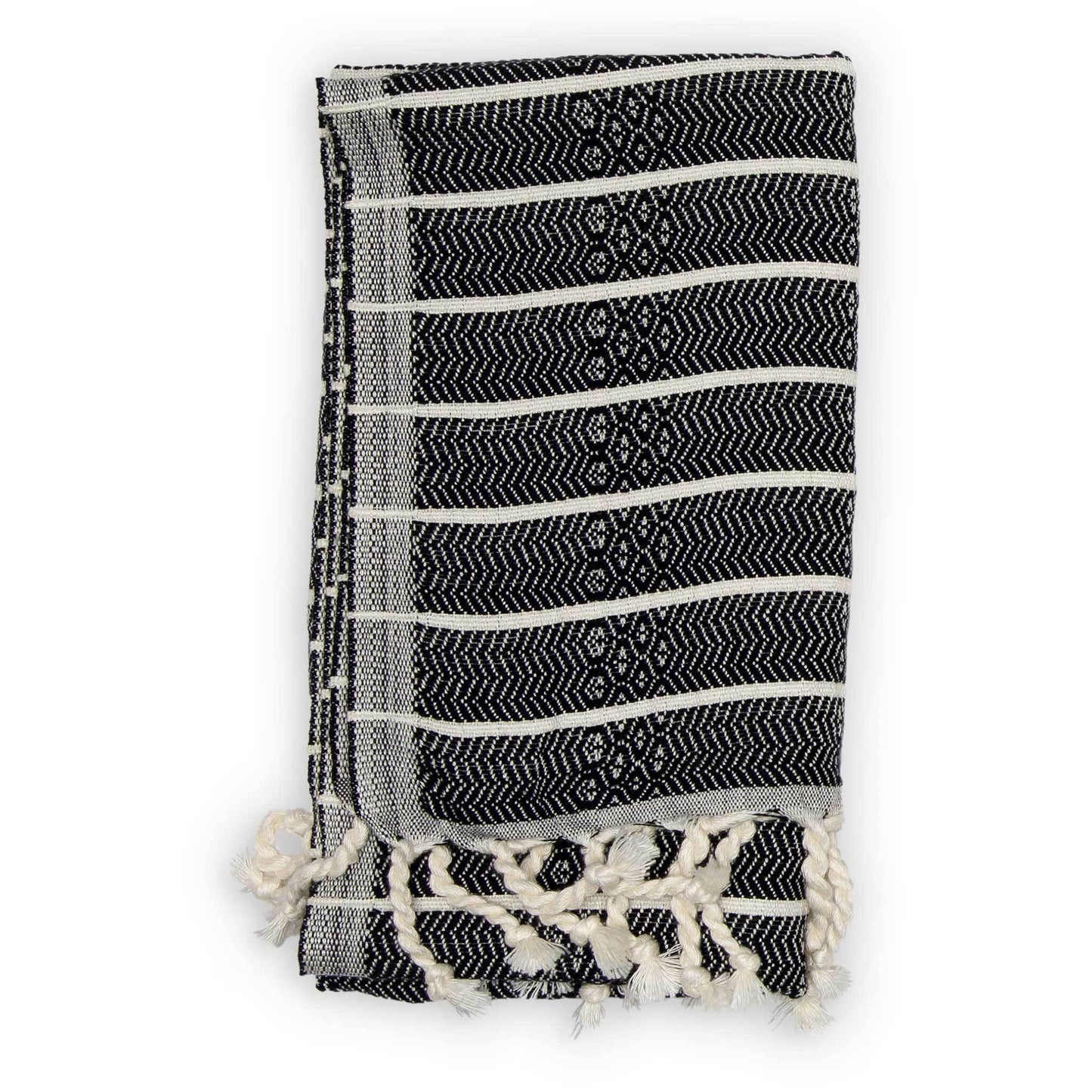 Bamboo Striped Turkish Hand Towel - Monochrome