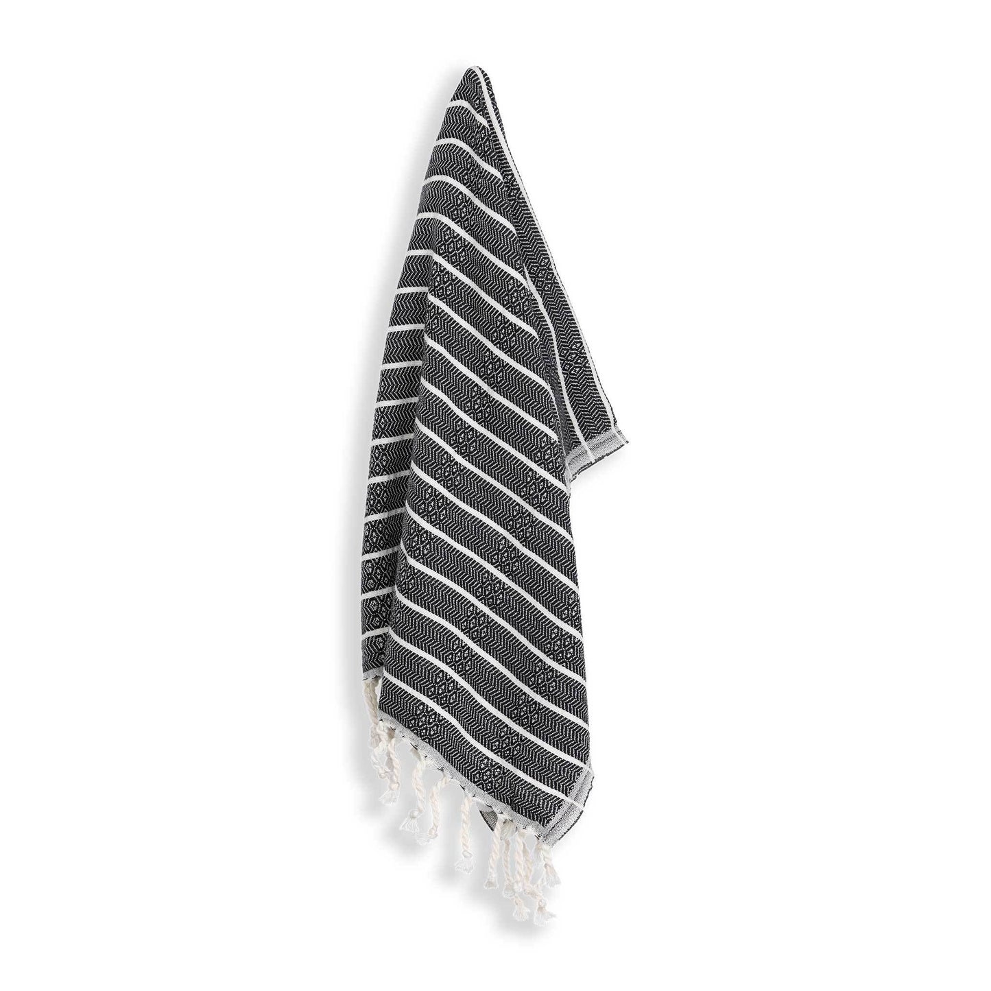Bamboo Striped Turkish Hand Towel - Monochrome