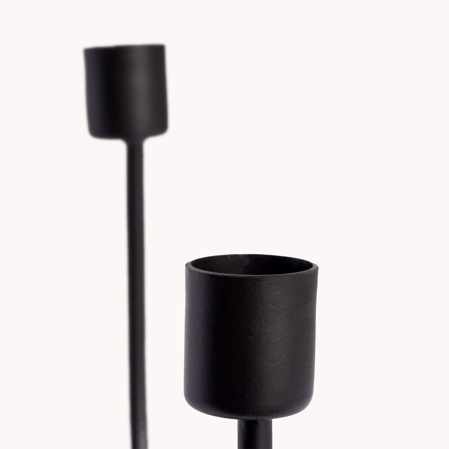 Asymmetrical Candle Holder - Black