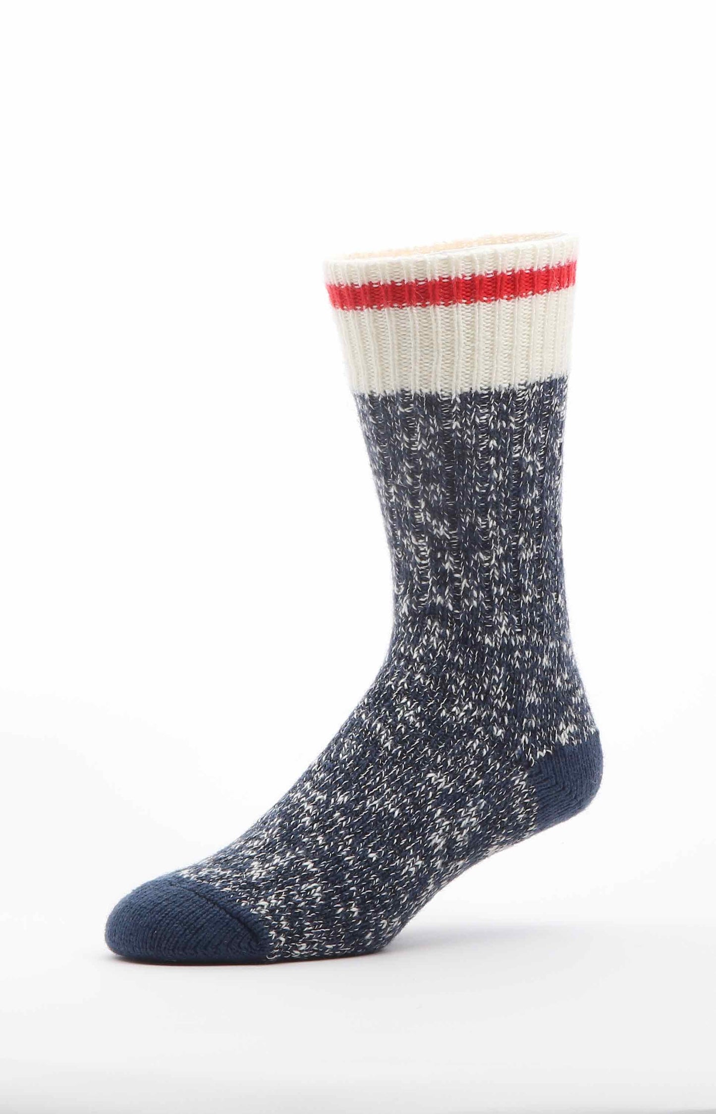 Classic Marled Blue Red Stipe Socks