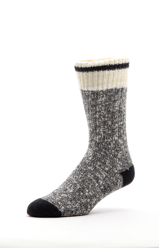 Classic Marled Grey Black Stipe Socks