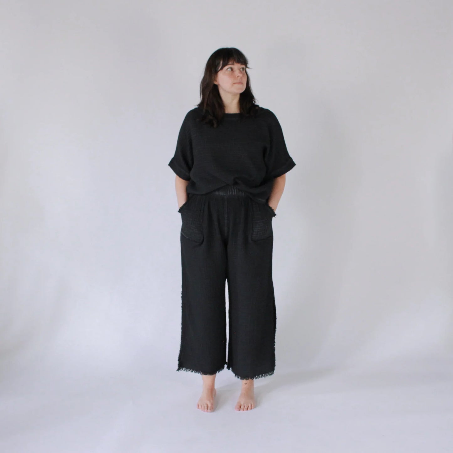 Crinkle Boat Top - One-Sized - Black