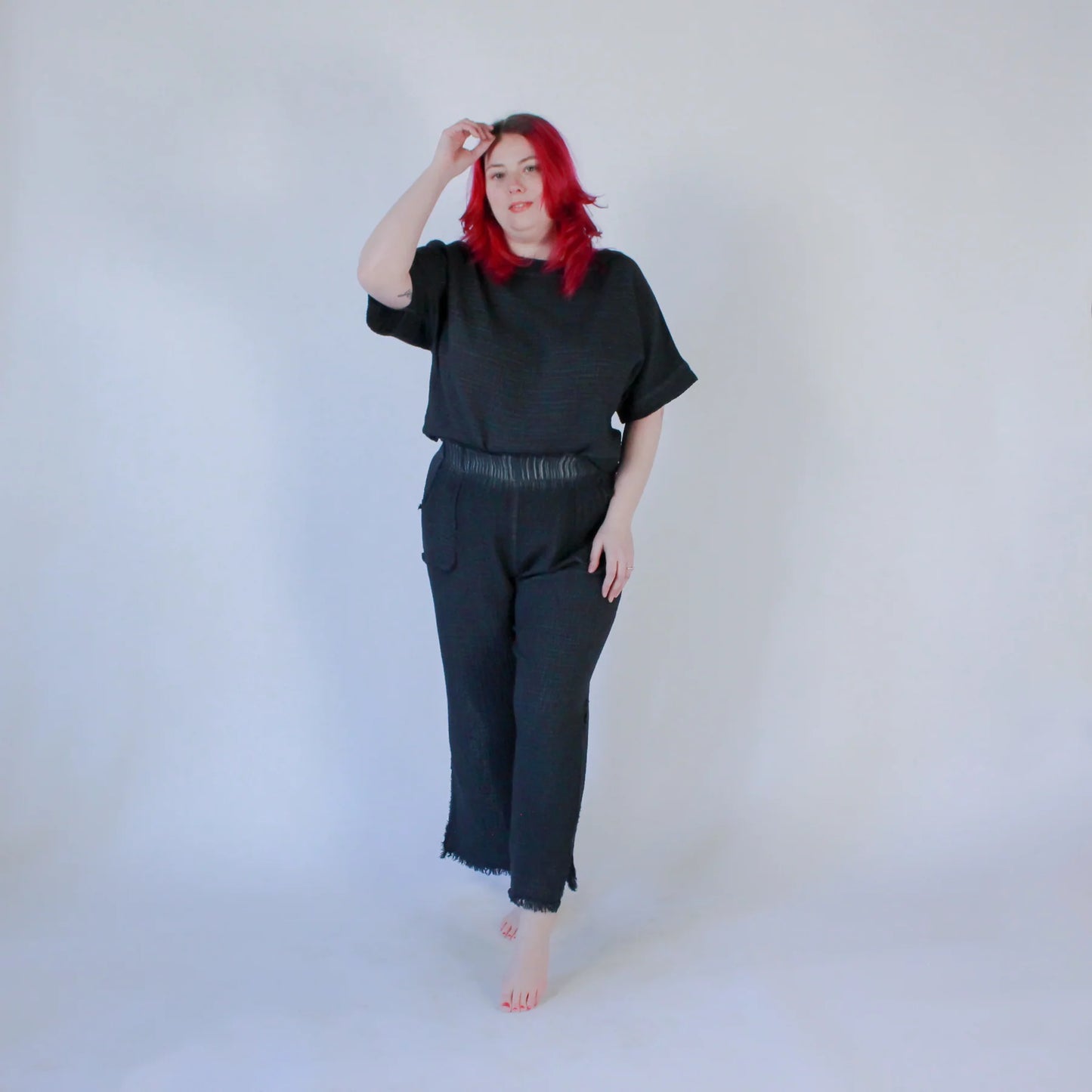 Crinkle Boat Top - One-Sized - Black