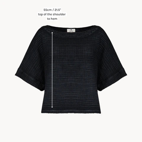 Crinkle Boat Top - One-Sized - Black