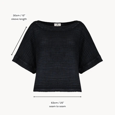 Crinkle Boat Top - One-Sized - Black