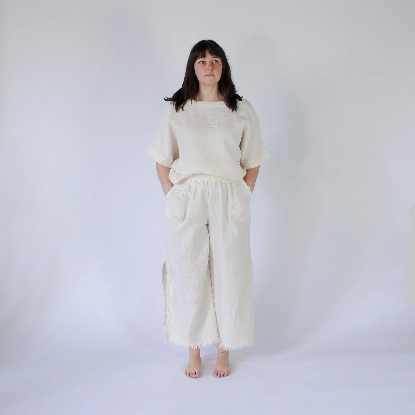 Crinkle Boat Top - One-Sized - Cream