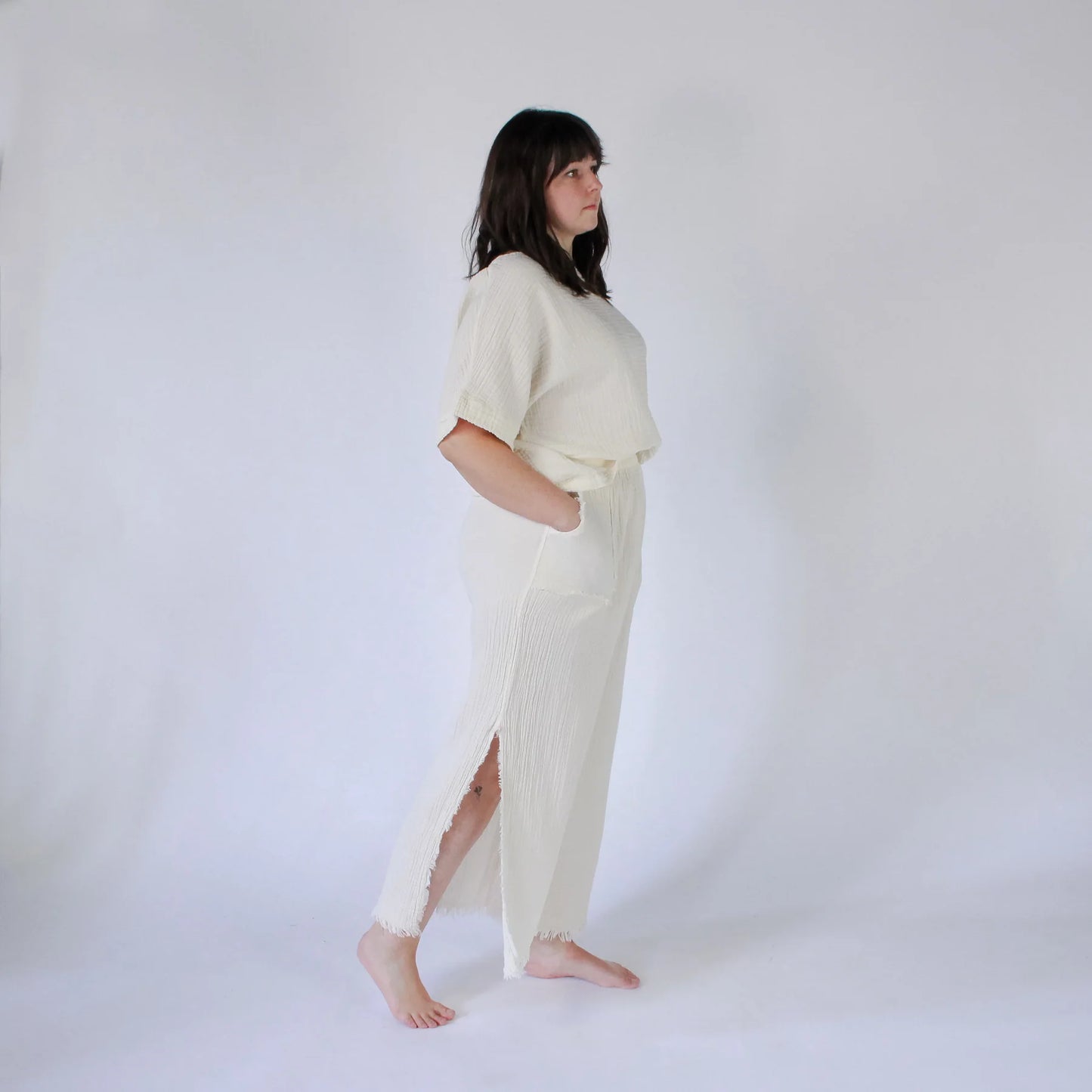 Crinkle Boat Top - One-Sized - Cream