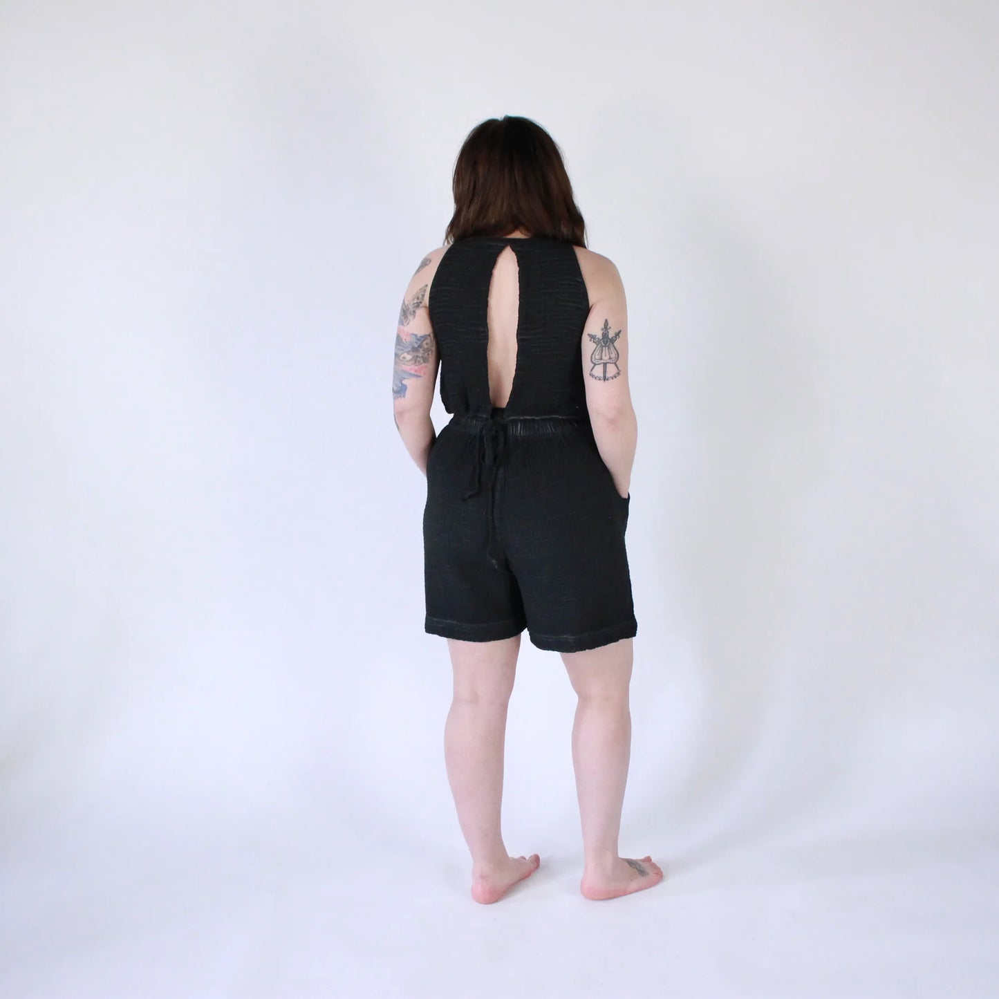 Crinkle Relaxed Shorts - One Sized - Black