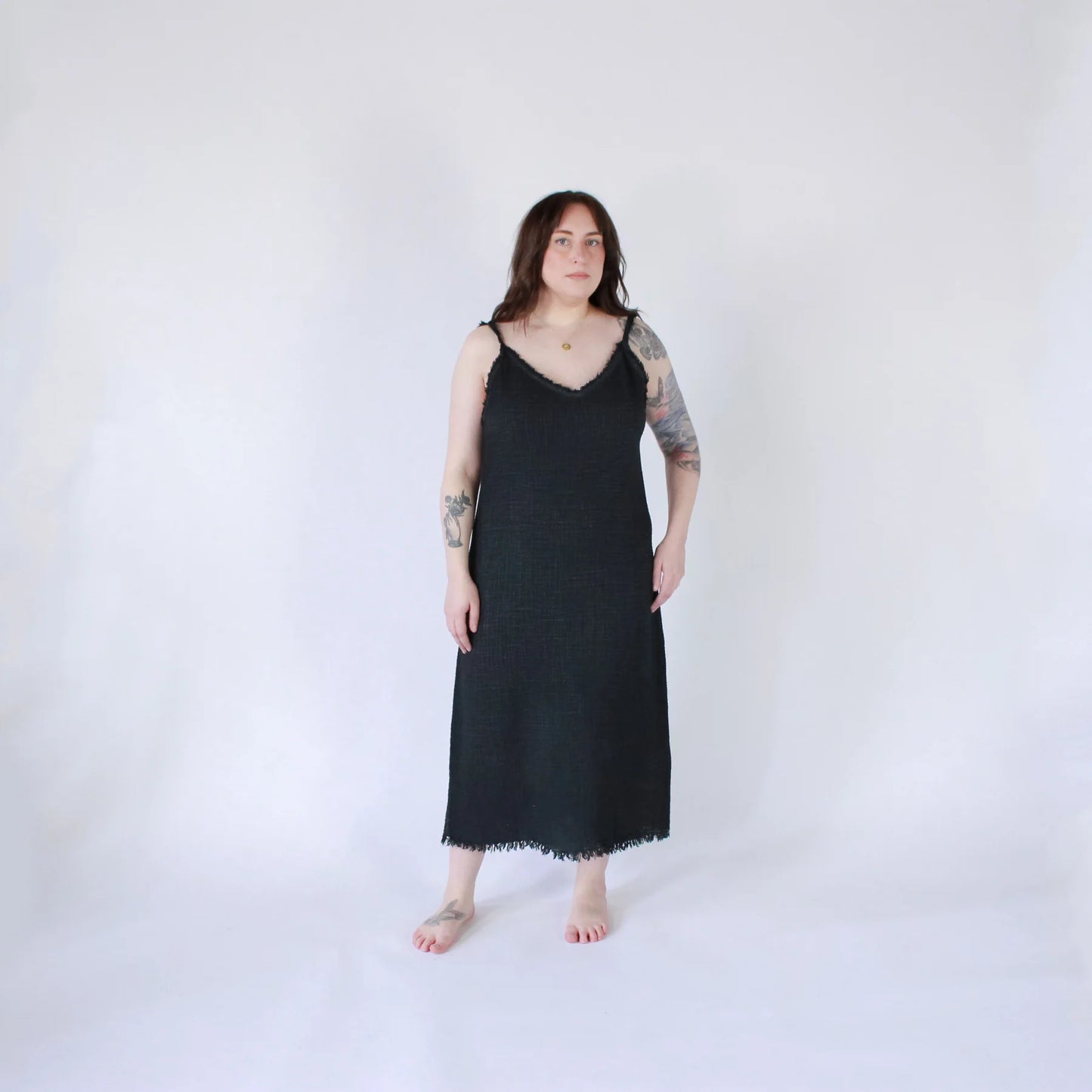 Crinkle Strappy Dress - One Sized - Black