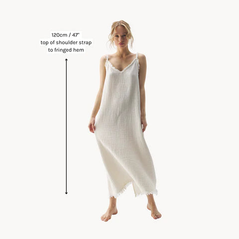 Crinkle Strappy Dress - One Sized - Cream