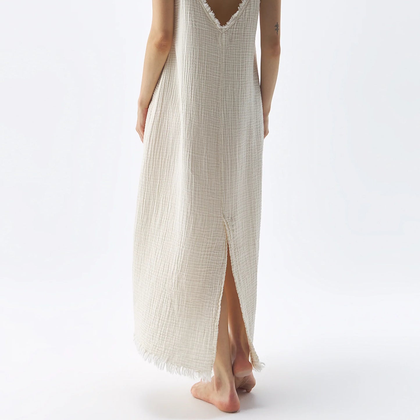 Crinkle Strappy Dress - One Sized - Cream