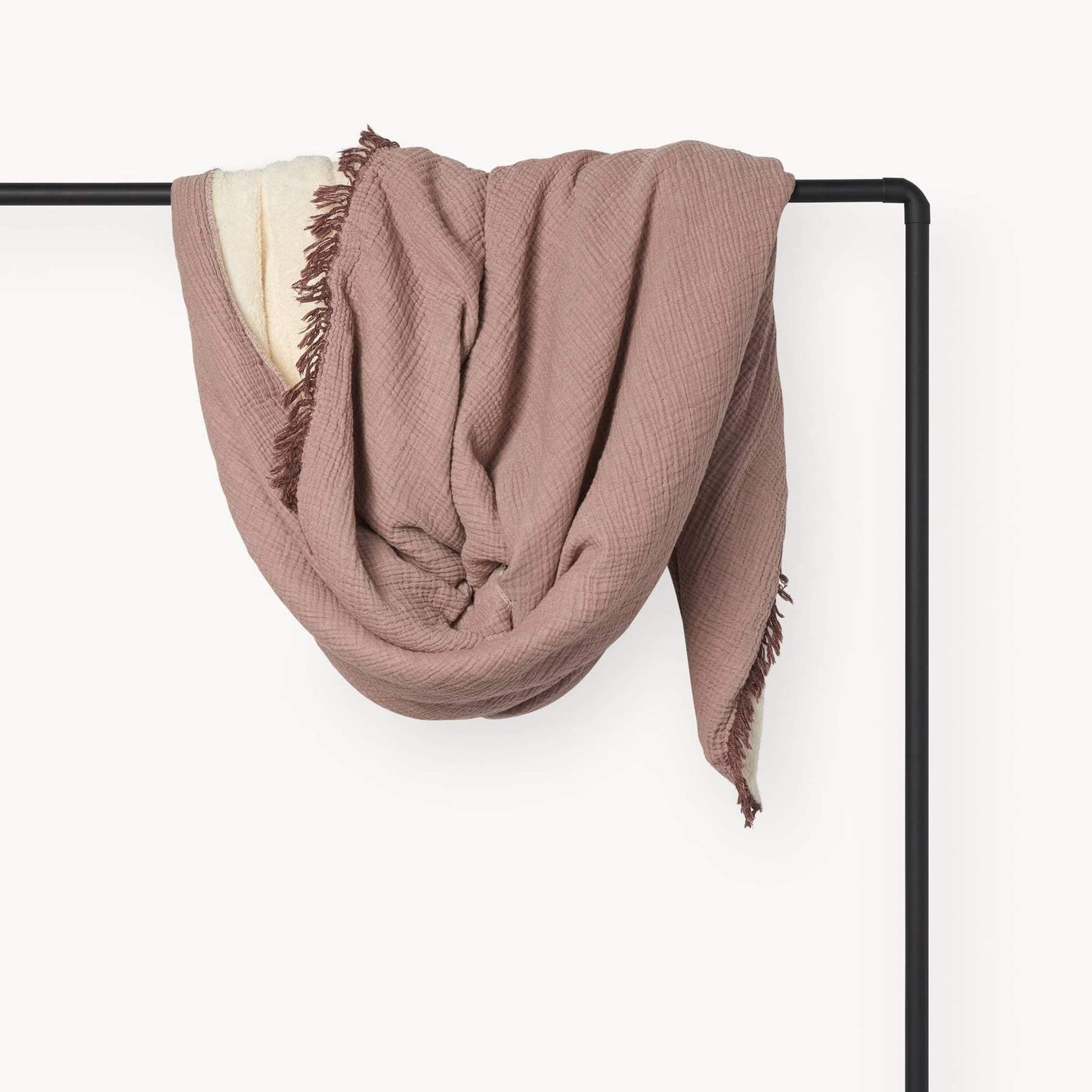 Crinkle Fleece Lined Throw - Shell