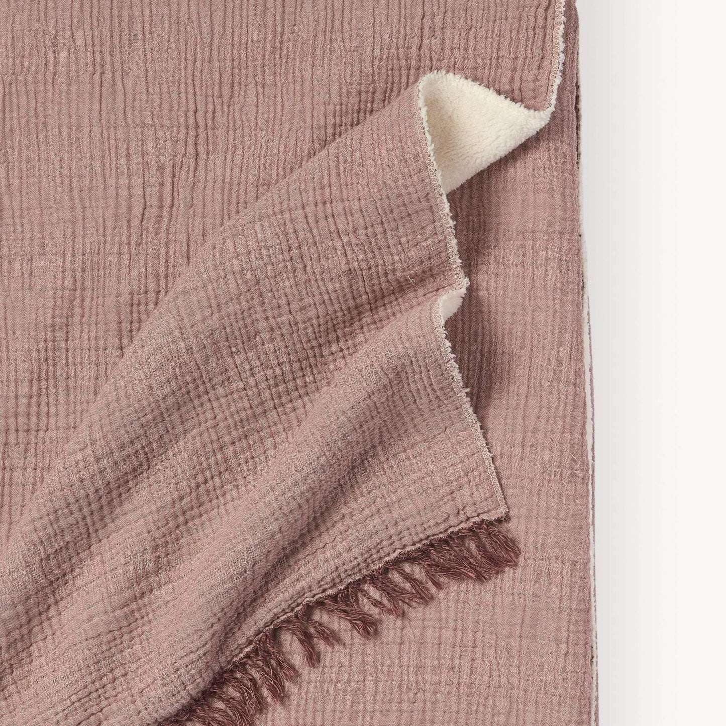 Crinkle Fleece Lined Throw - Shell